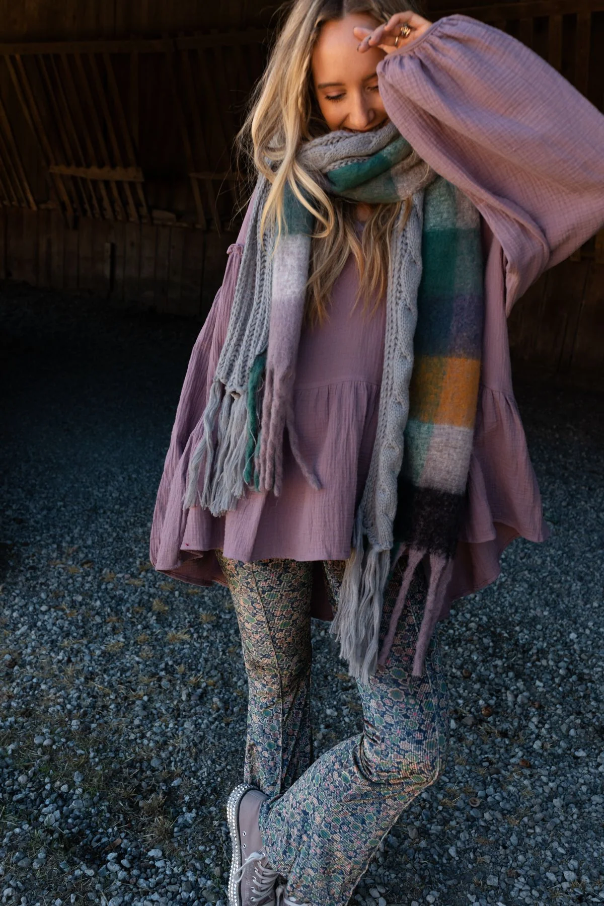 Joy Of Cozy Textured Scarf - Gray - Image 8