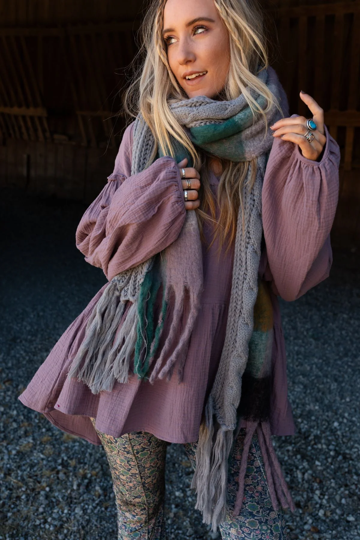 Joy Of Cozy Textured Scarf - Gray - Pre Order