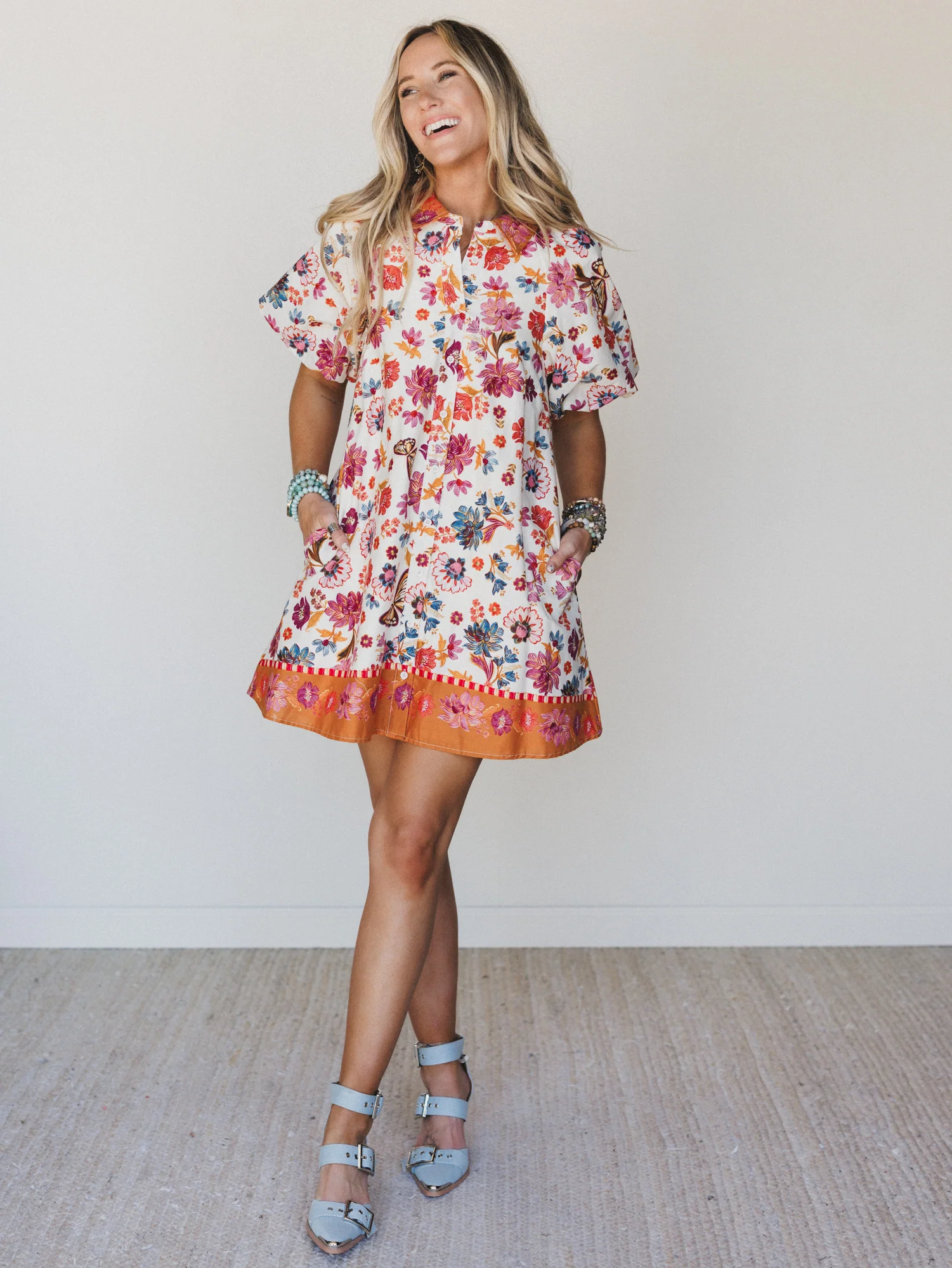 Julie Floral Dress - Ivory