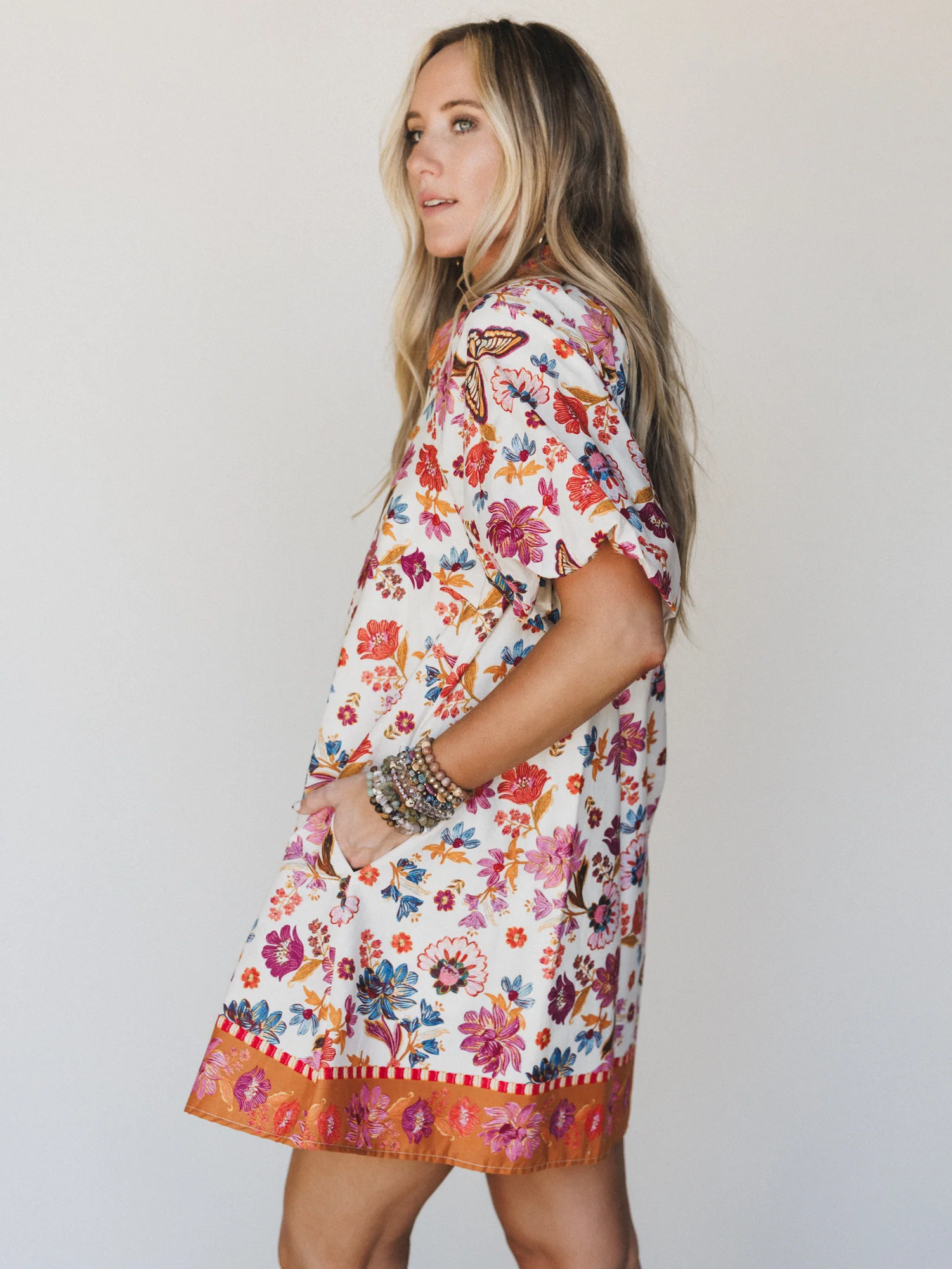 Julie Floral Dress - Ivory - Image 4