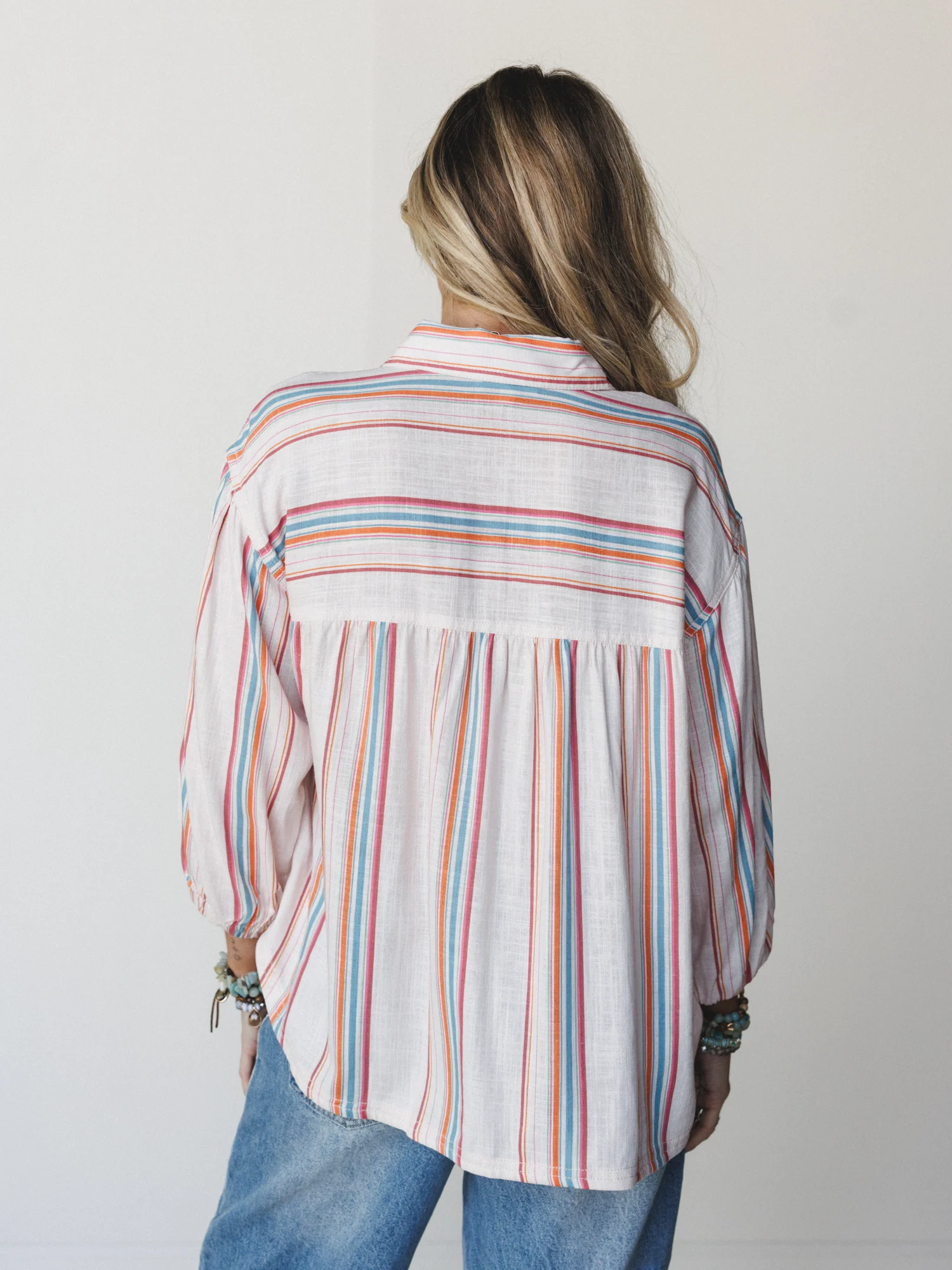 Just like Sunshine Striped Blouse
 - Natural - Image 4