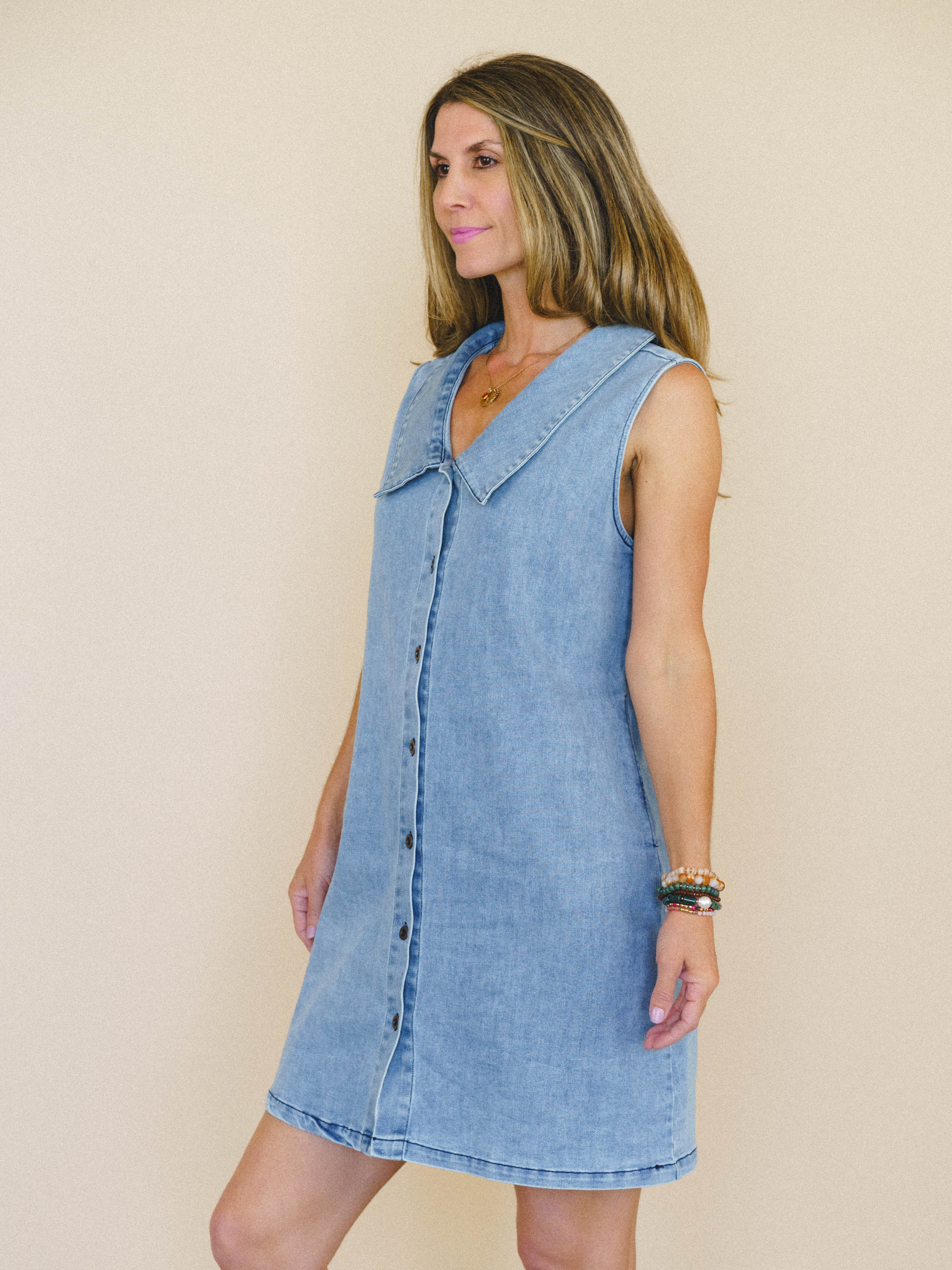 Just the Thing Dress - Denim - Image 4