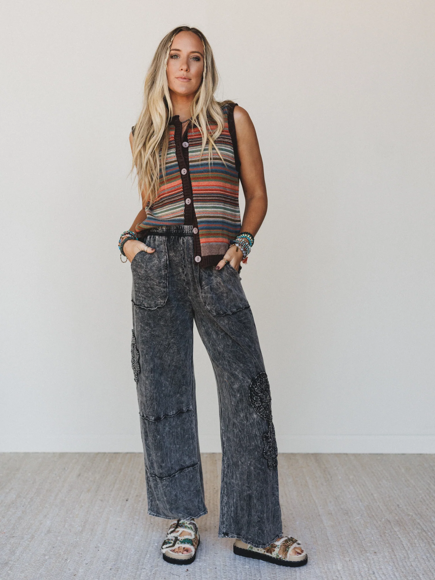 Kamilla Wide Leg Pants - Black - Image 3