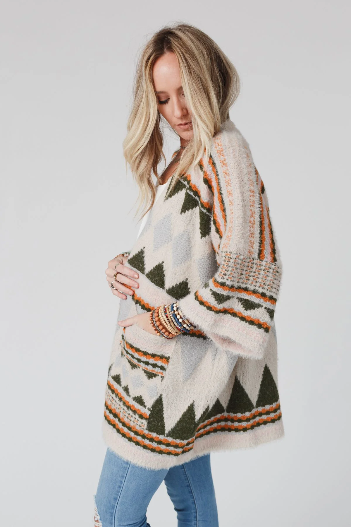 Keep It Up Oversized Cardigan - Olive - Image 6