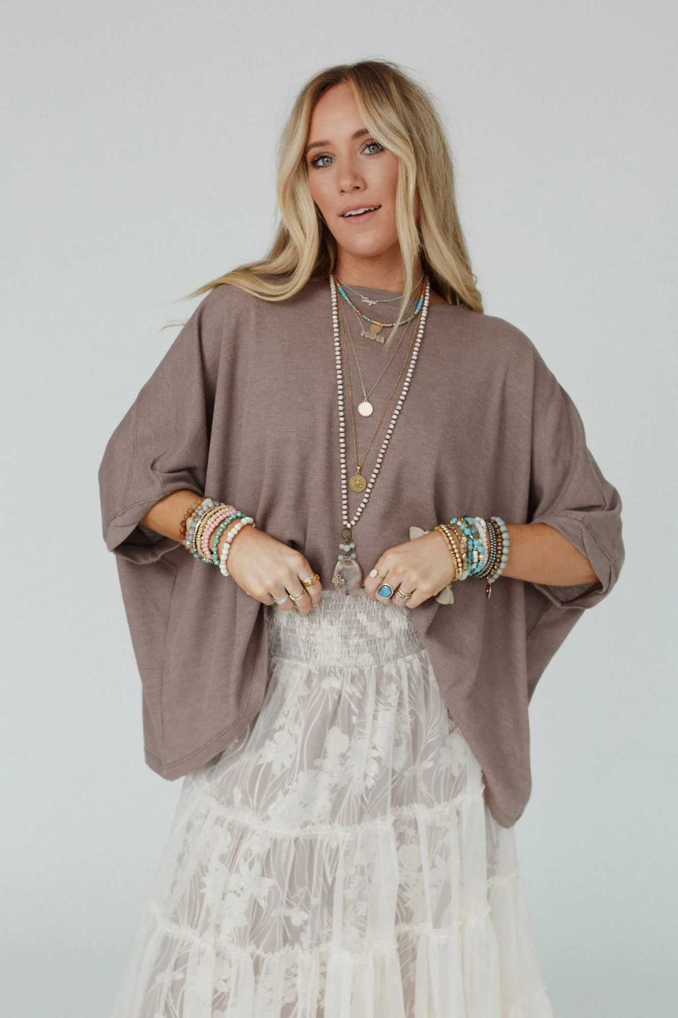 The Nest Kelsie Dolman Top - Dark Oatmeal - Image 2