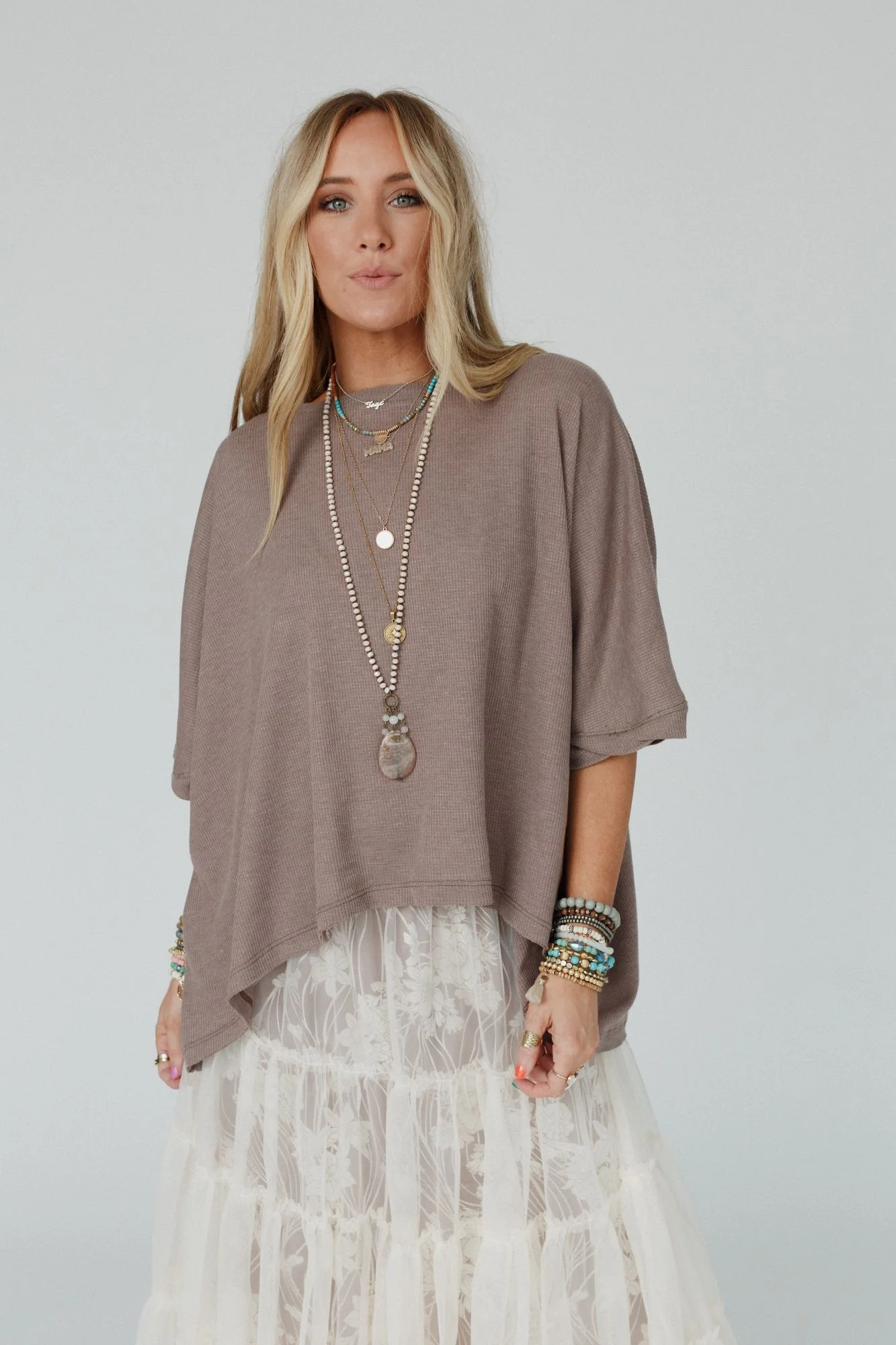 The Nest Kelsie Dolman Top - Dark Oatmeal - Image 3