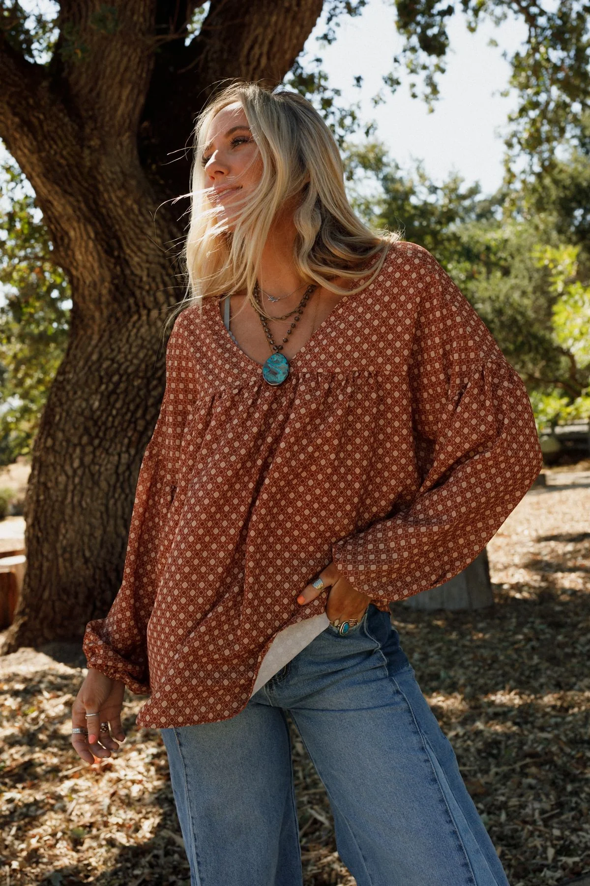 The Nest Kendrix Printed Top - Ginger - Image 3