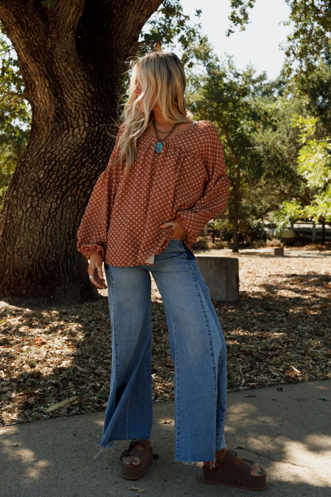 The Nest Kendrix Printed Top - Ginger - Image 4
