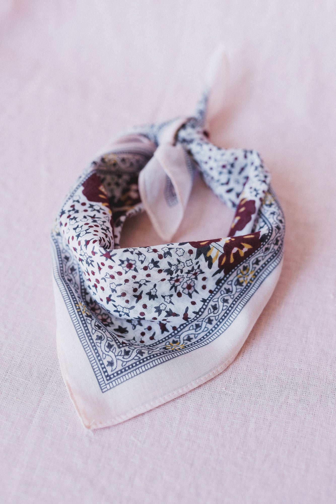 Knot Again Floral Bandana - White - Pre Order