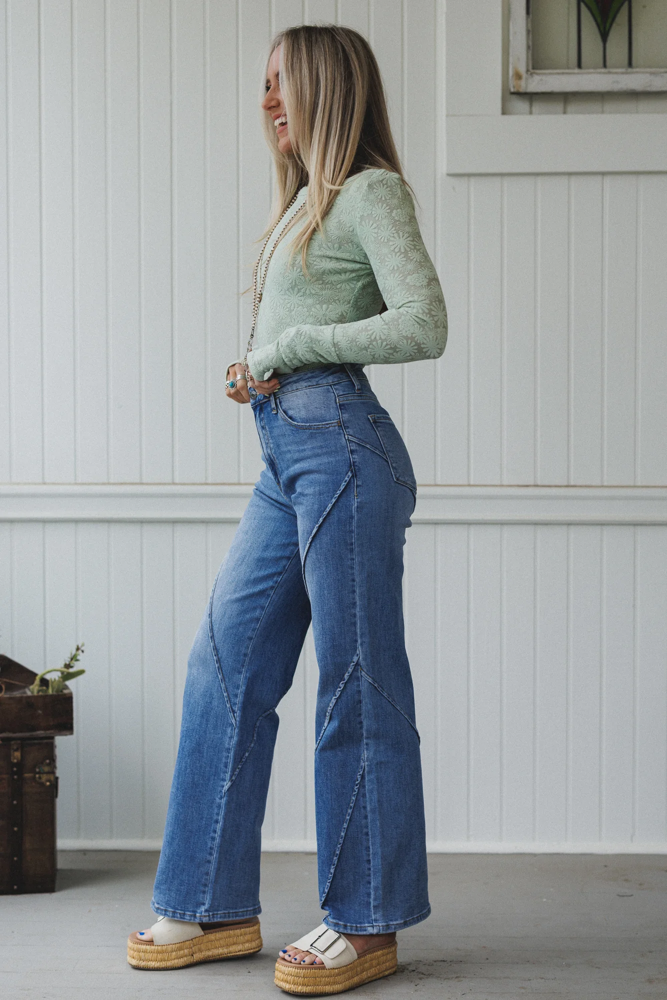 Laguna Wide Leg Jeans - Denim - Image 3