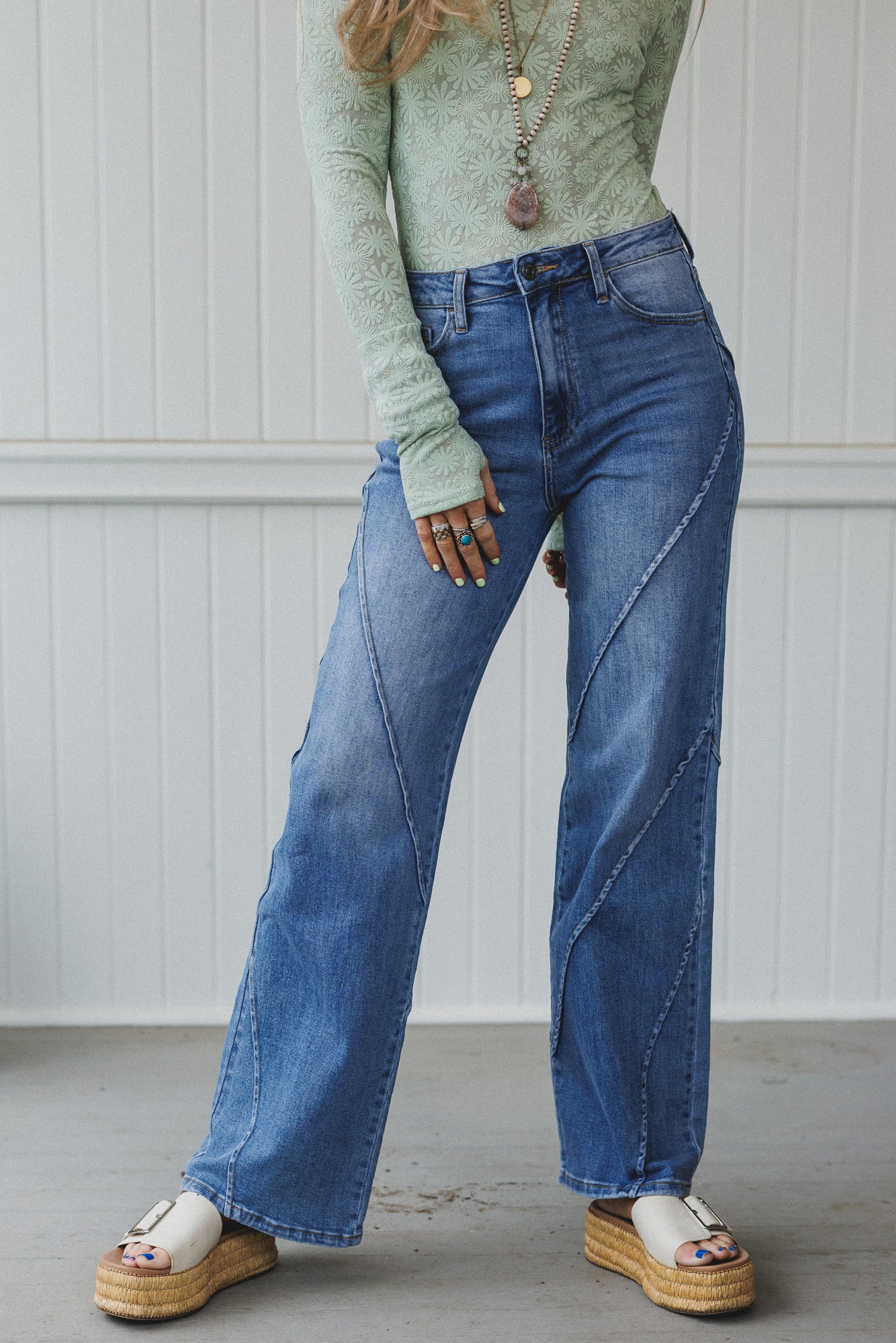 Laguna Wide Leg Jeans - Denim - Image 4