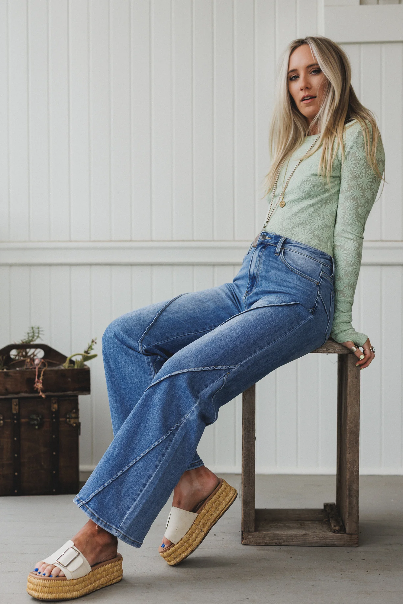 Laguna Wide Leg Jeans - Denim - Pre Order