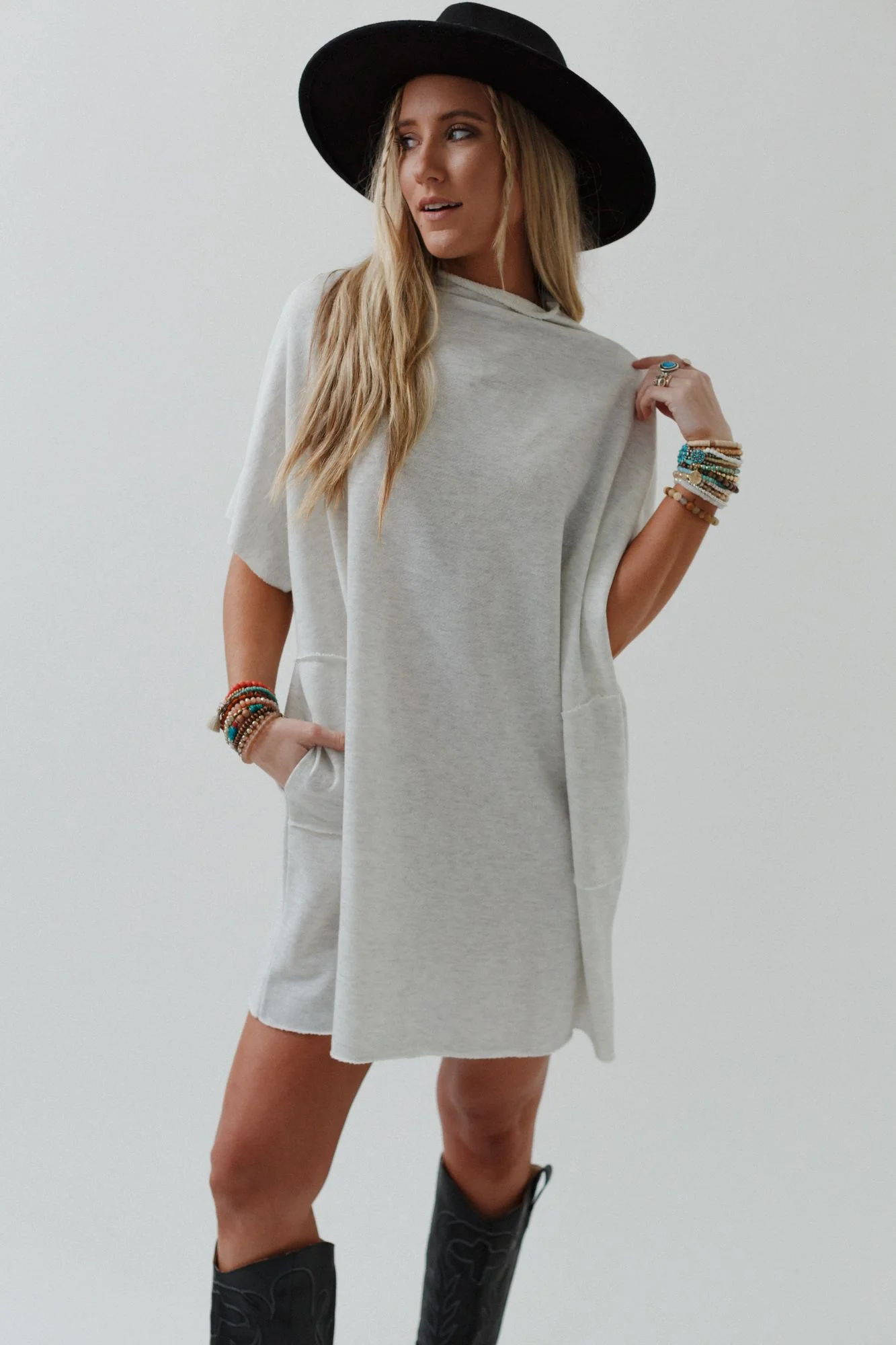 The Nest Laid Back Luxe Dress - Light Heather Gray - Image 2