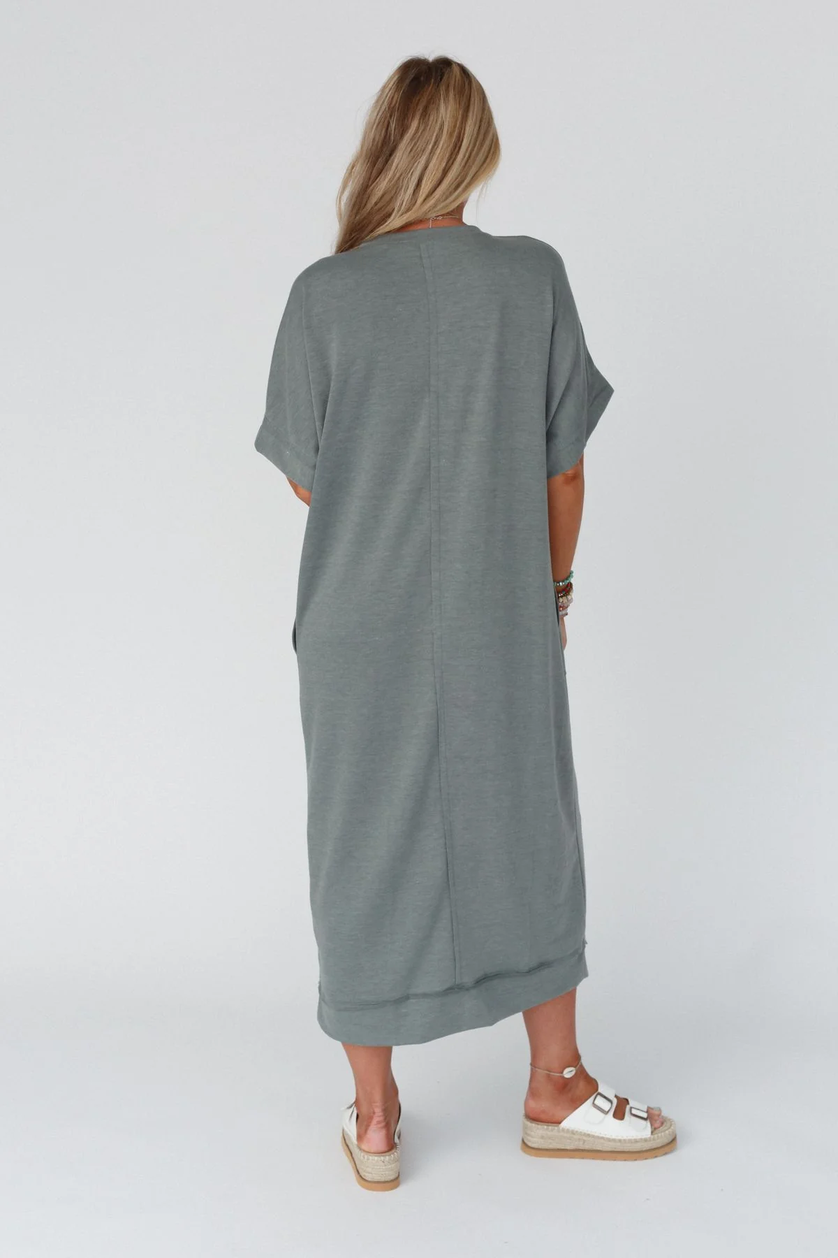 The Nest Laurel Short Sleeve Maxi Dress - Olive - Image 4