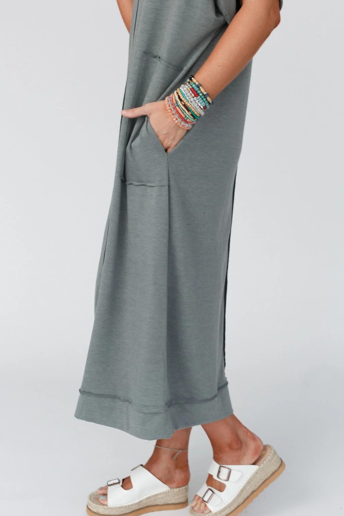The Nest Laurel Short Sleeve Maxi Dress - Olive - Image 6