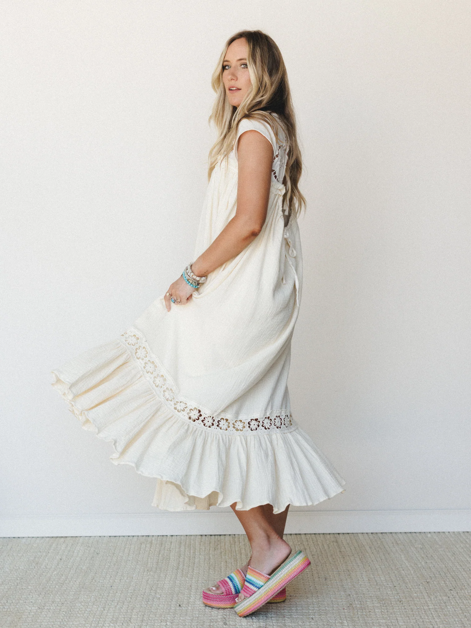 Lavender Loom Dress - Cream - Image 6