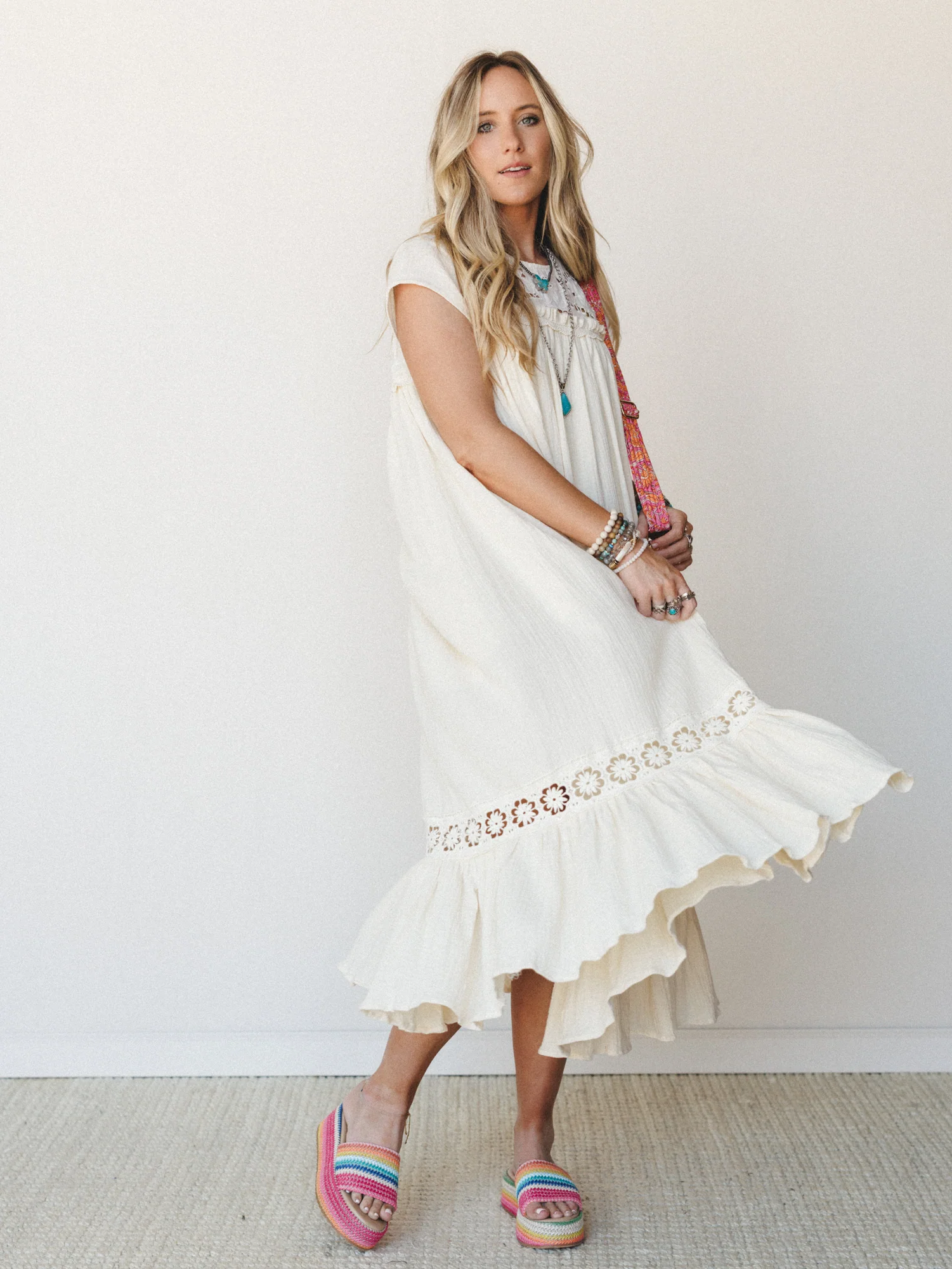 Lavender Loom Dress - Cream - Image 8