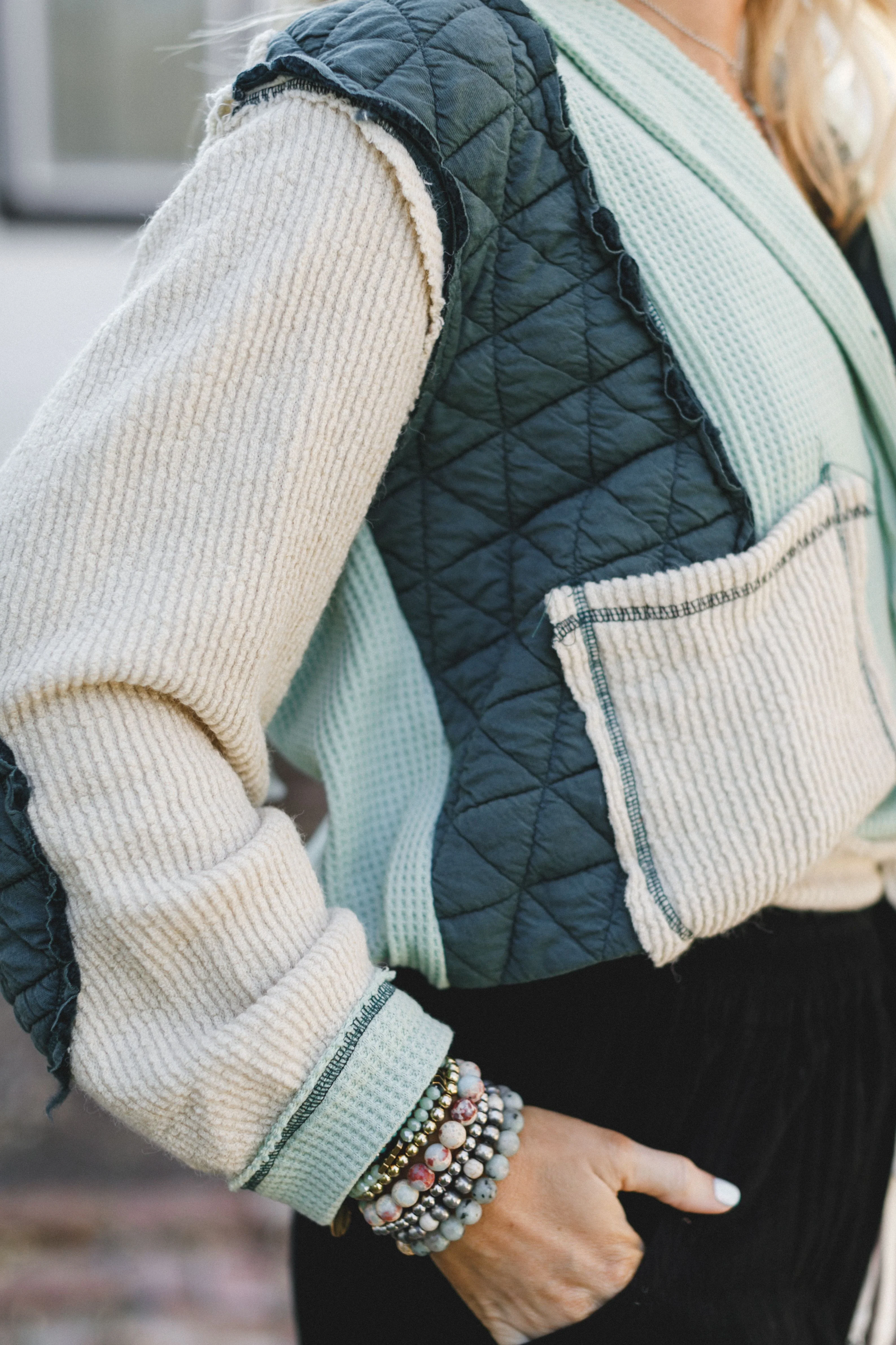 Leighton Button Up Jacket - Green - Image 3