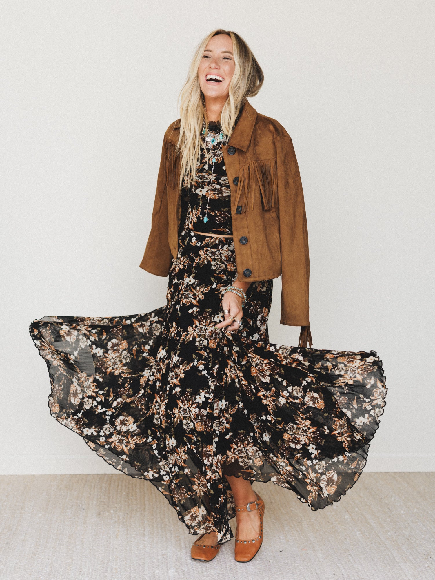 Let It Layer Floral Skirt - Black - Image 2