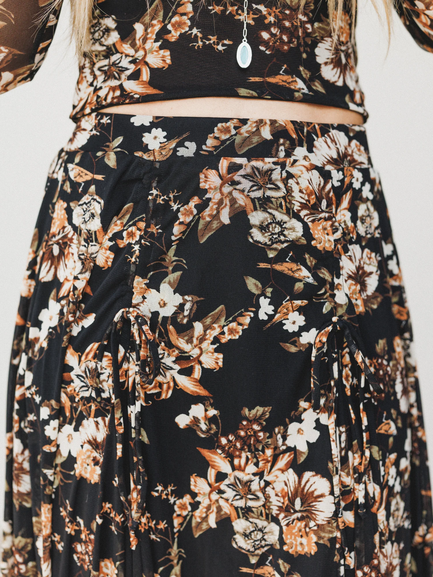 Let It Layer Floral Skirt - Black - Image 5