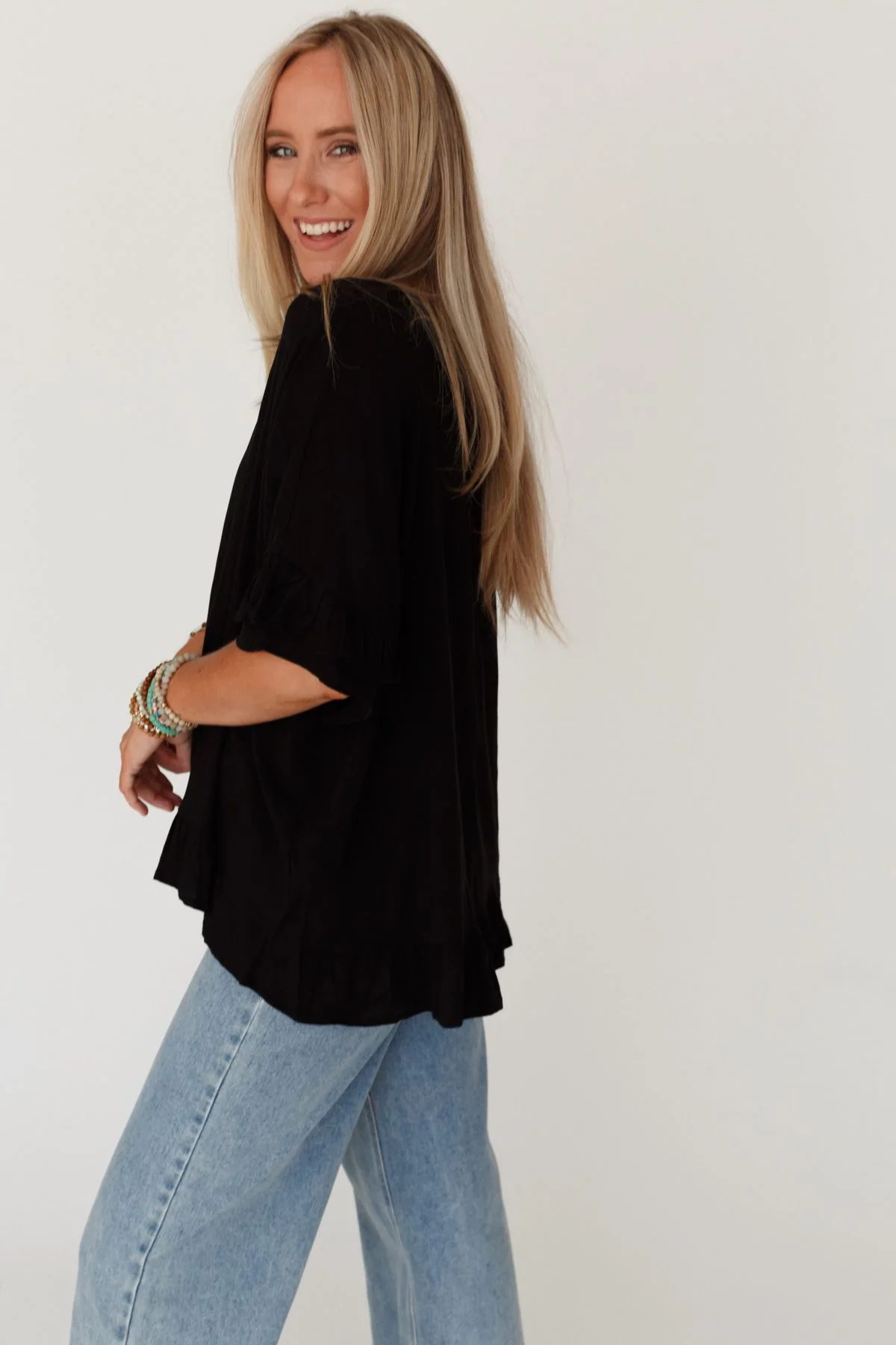 The Nest Let Me Be Ruffled Top - Black - Image 6