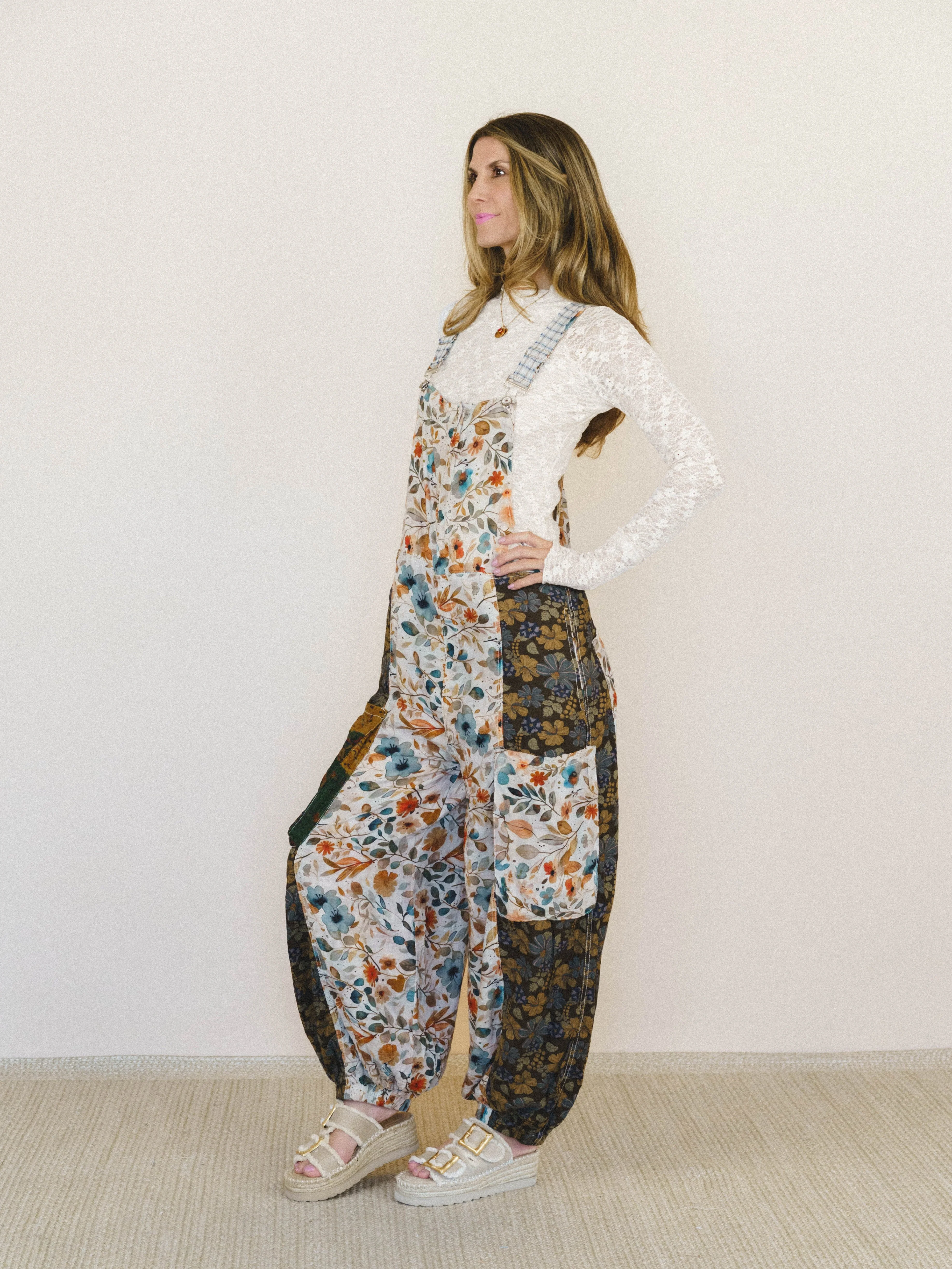 Life in Bloom Overalls - Natural Multi - Image 4