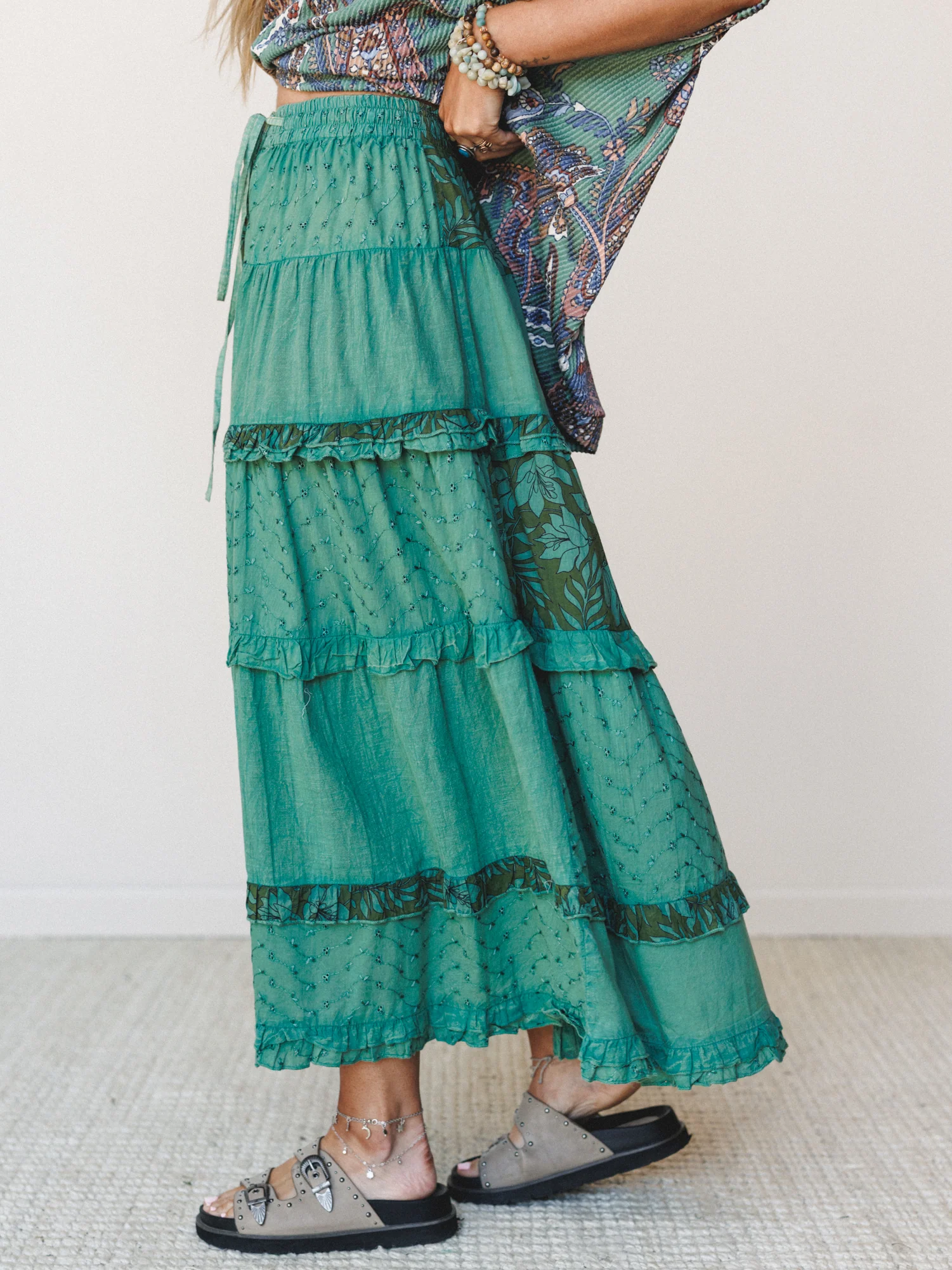 Life on the Island Skirt - Olive Multi - Image 3