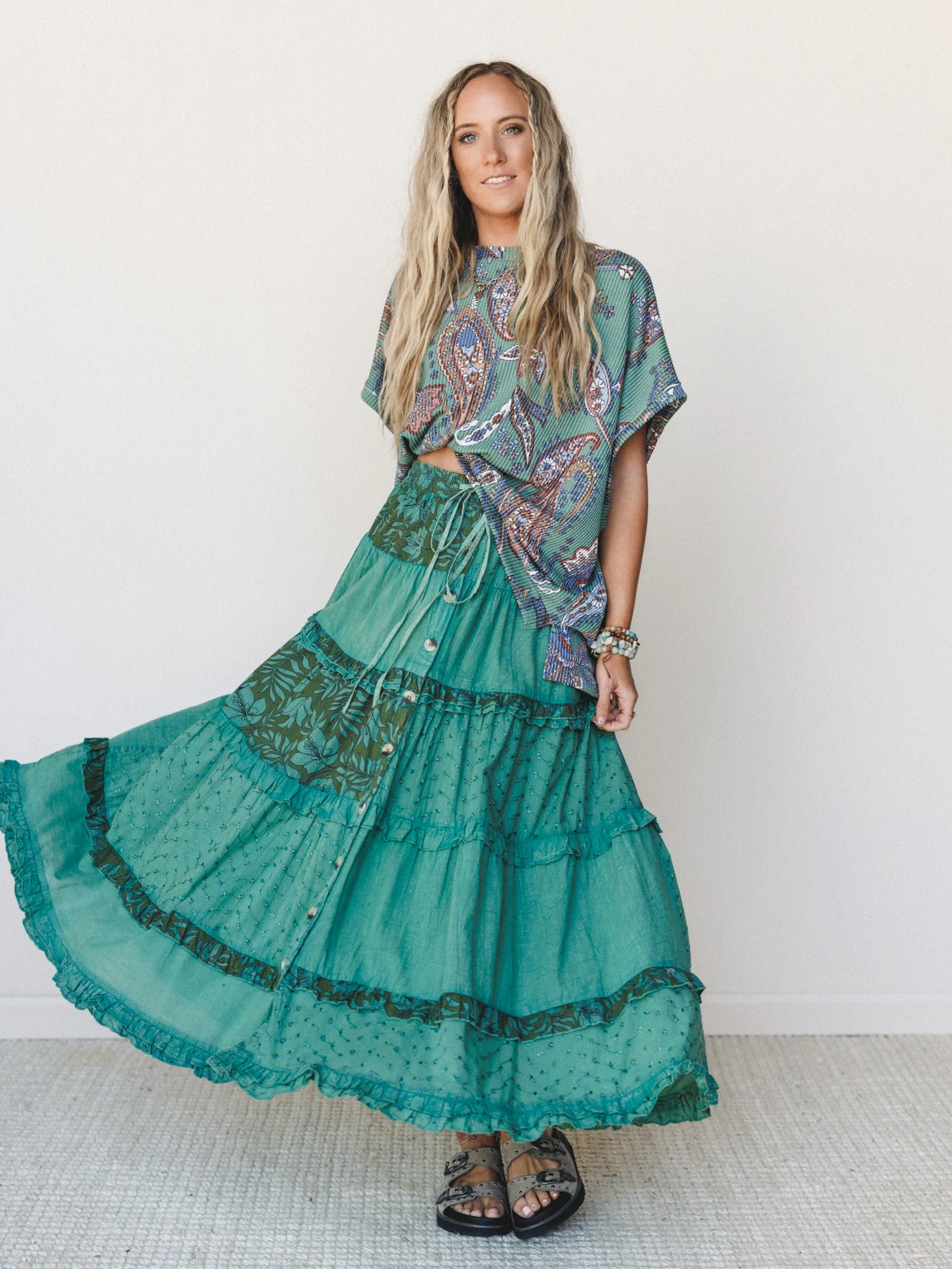 Life on the Island Skirt - Olive Multi - Image 4