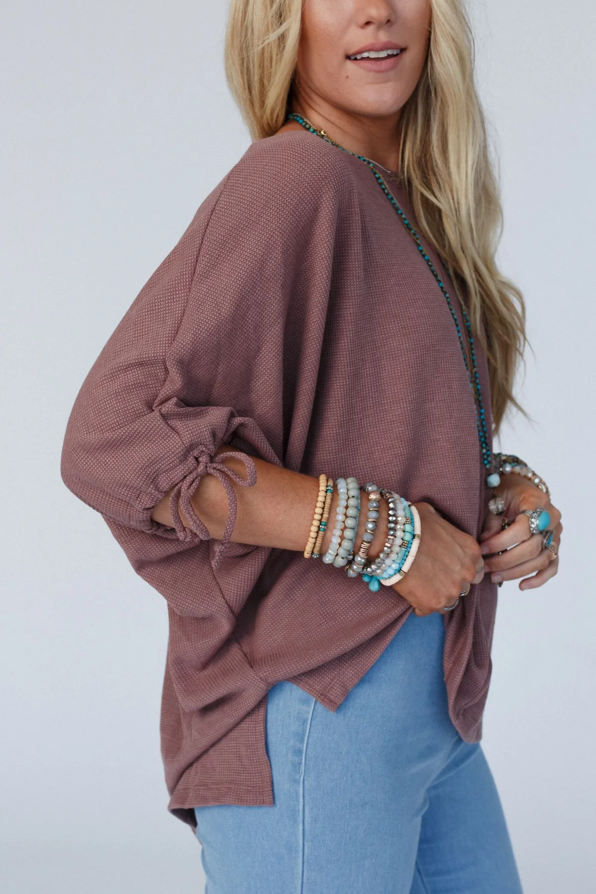 The Nest Little Lark Puff Sleeve Tee - Mulberry - Image 2