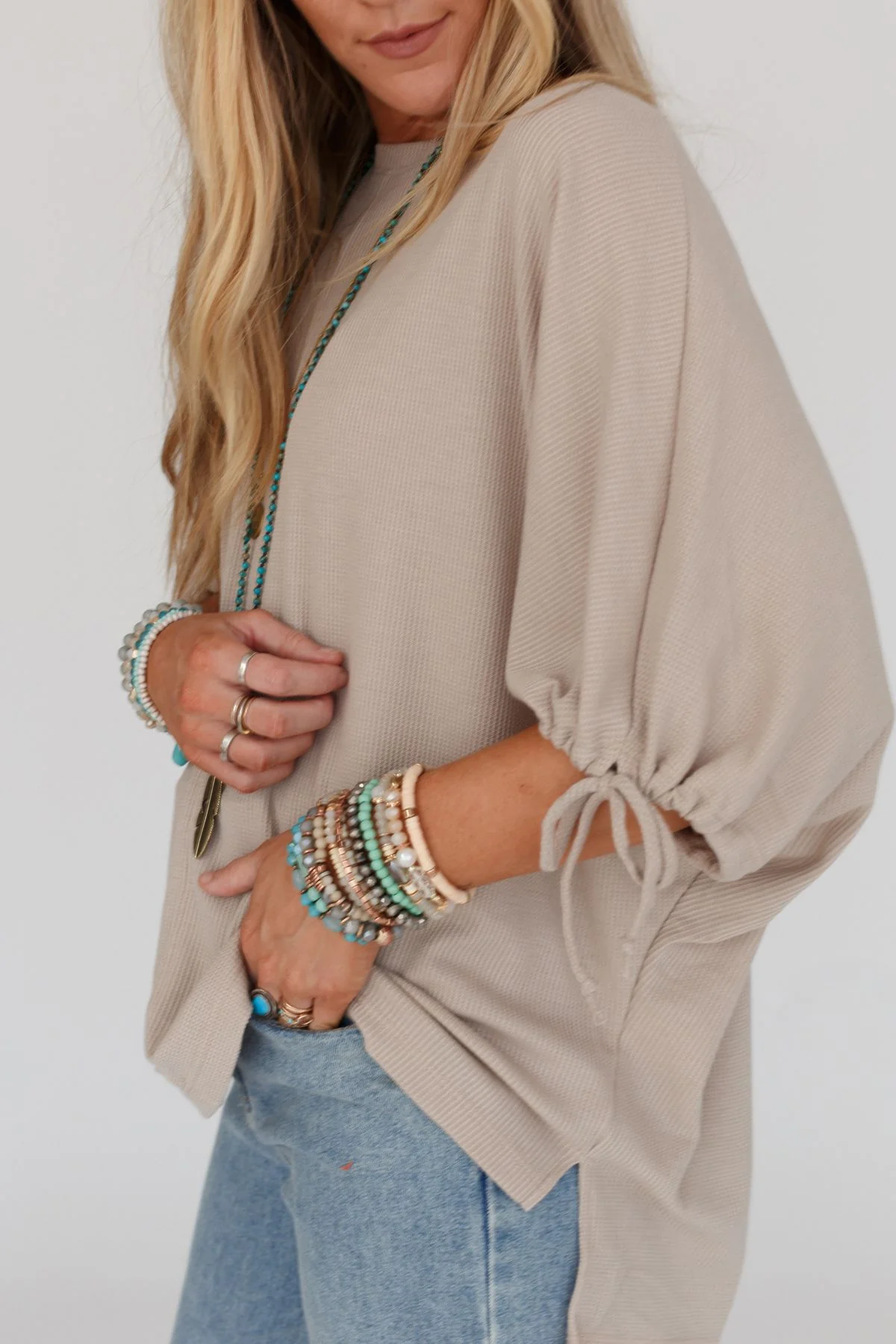 The Nest Little Lark Puff Sleeve Tee - Taupe - Image 8