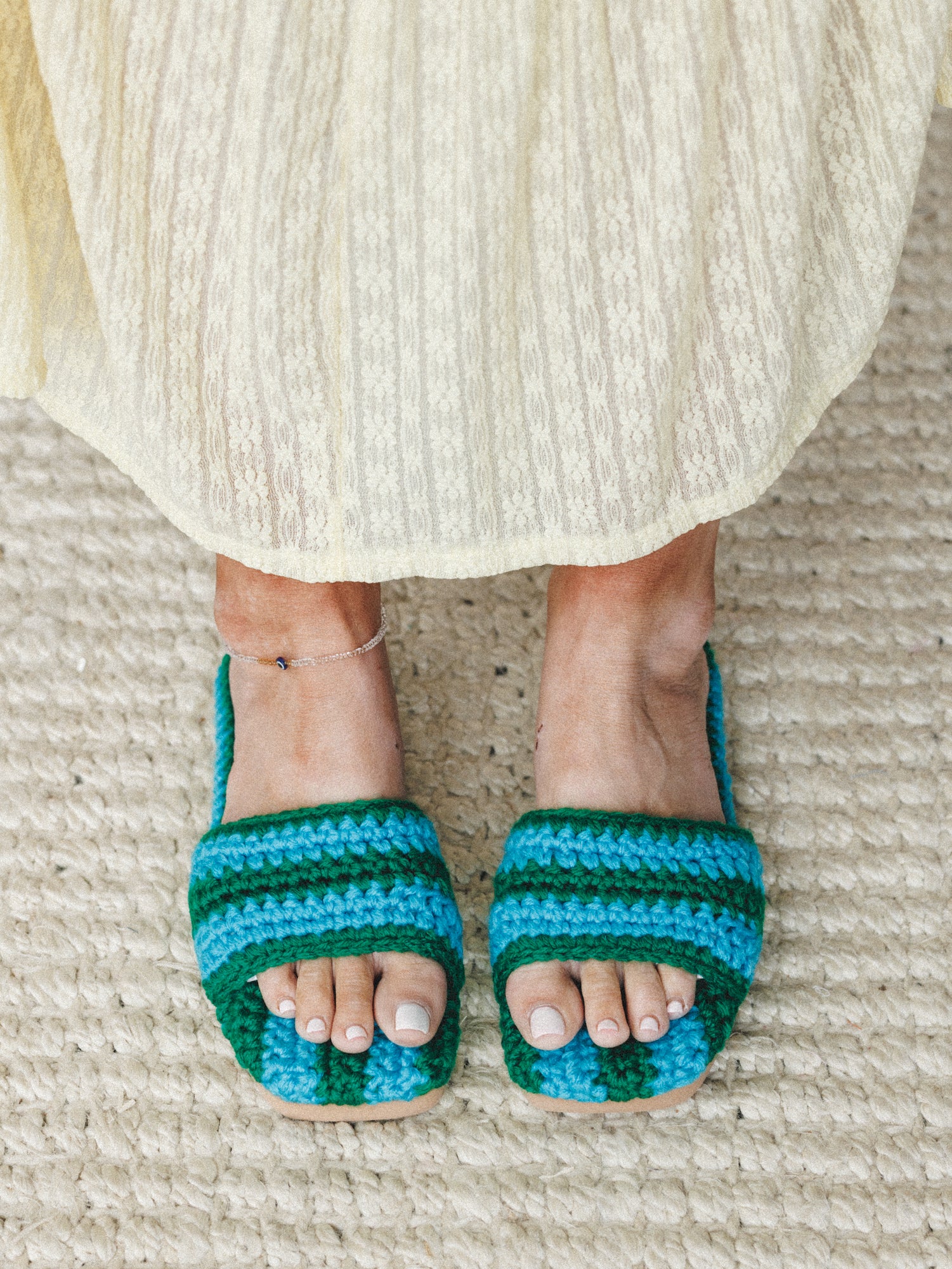 Loom Fabric Slide - Blue