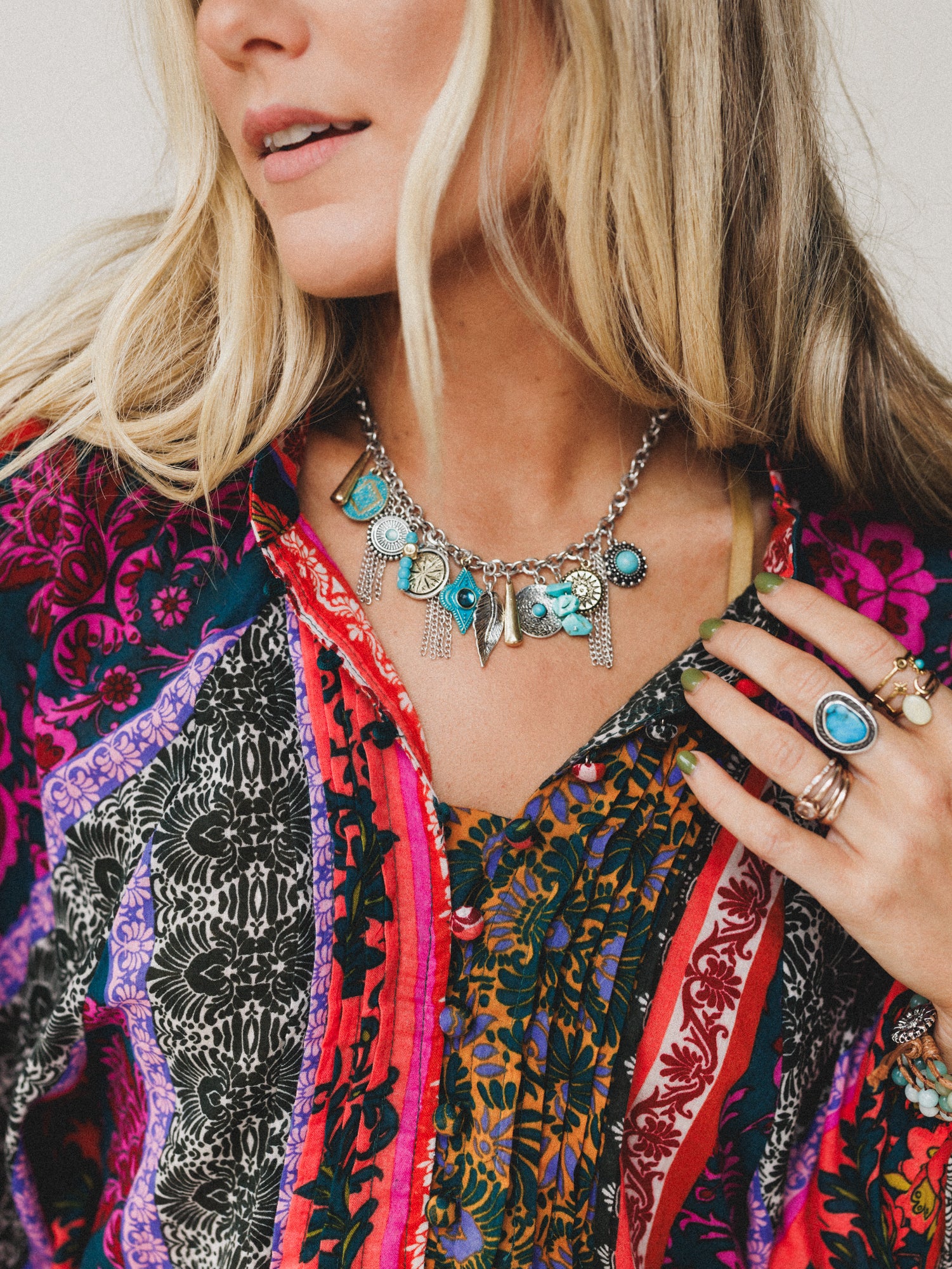 Lost In You Charm Necklace - Turquoise - Image 2