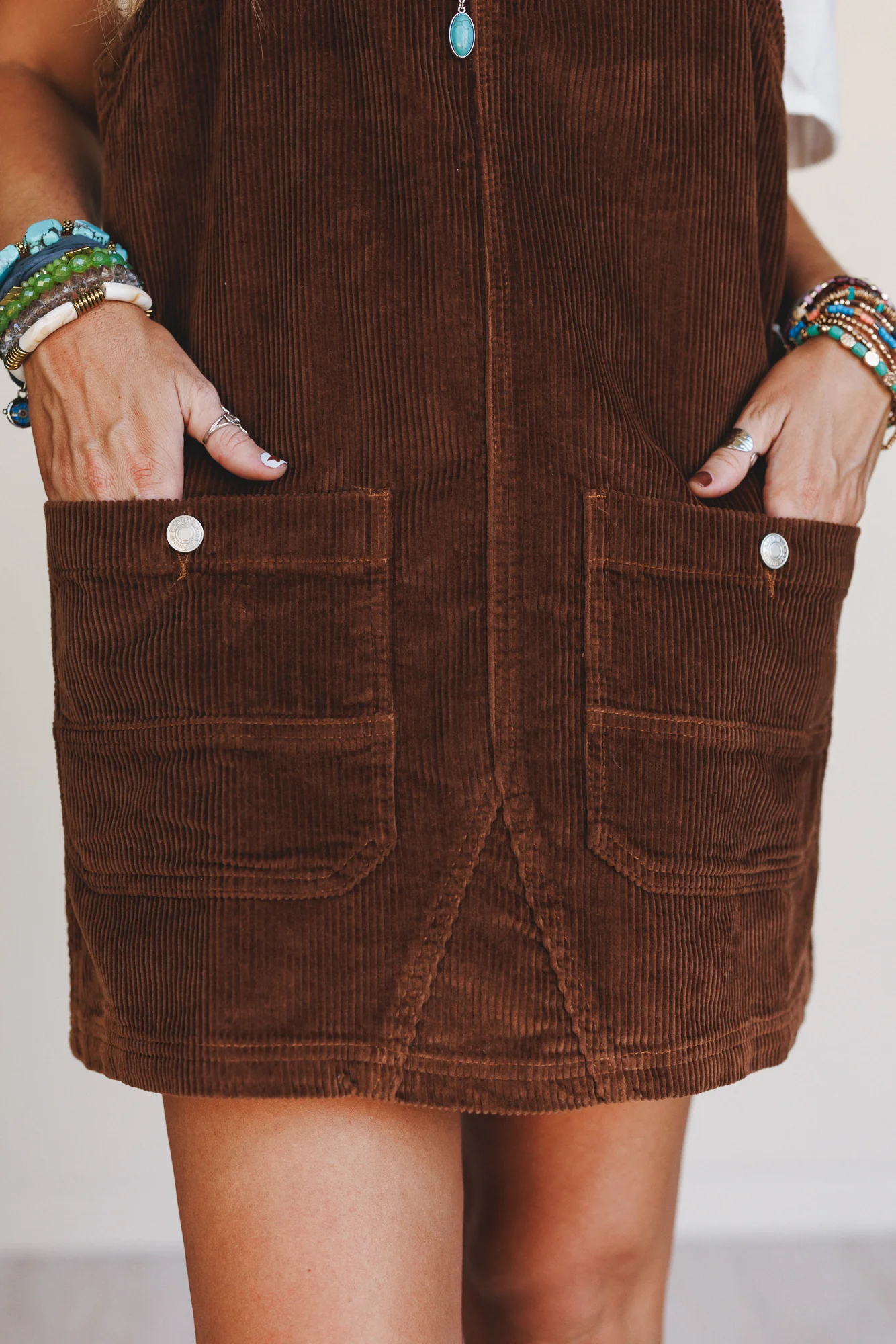 Lou Lou Overalls Dress - Camel - Image 4