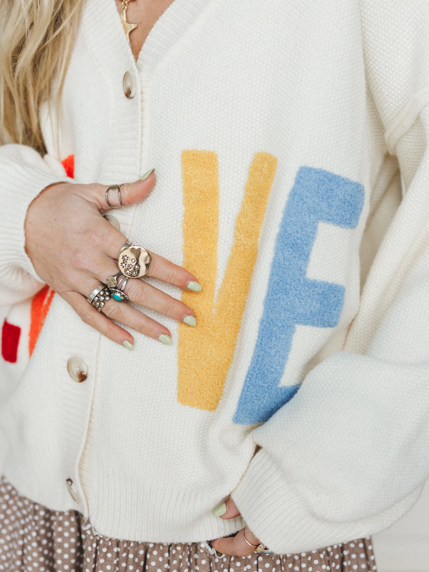 Love Catcher Cardigan - Ivory - Image 3