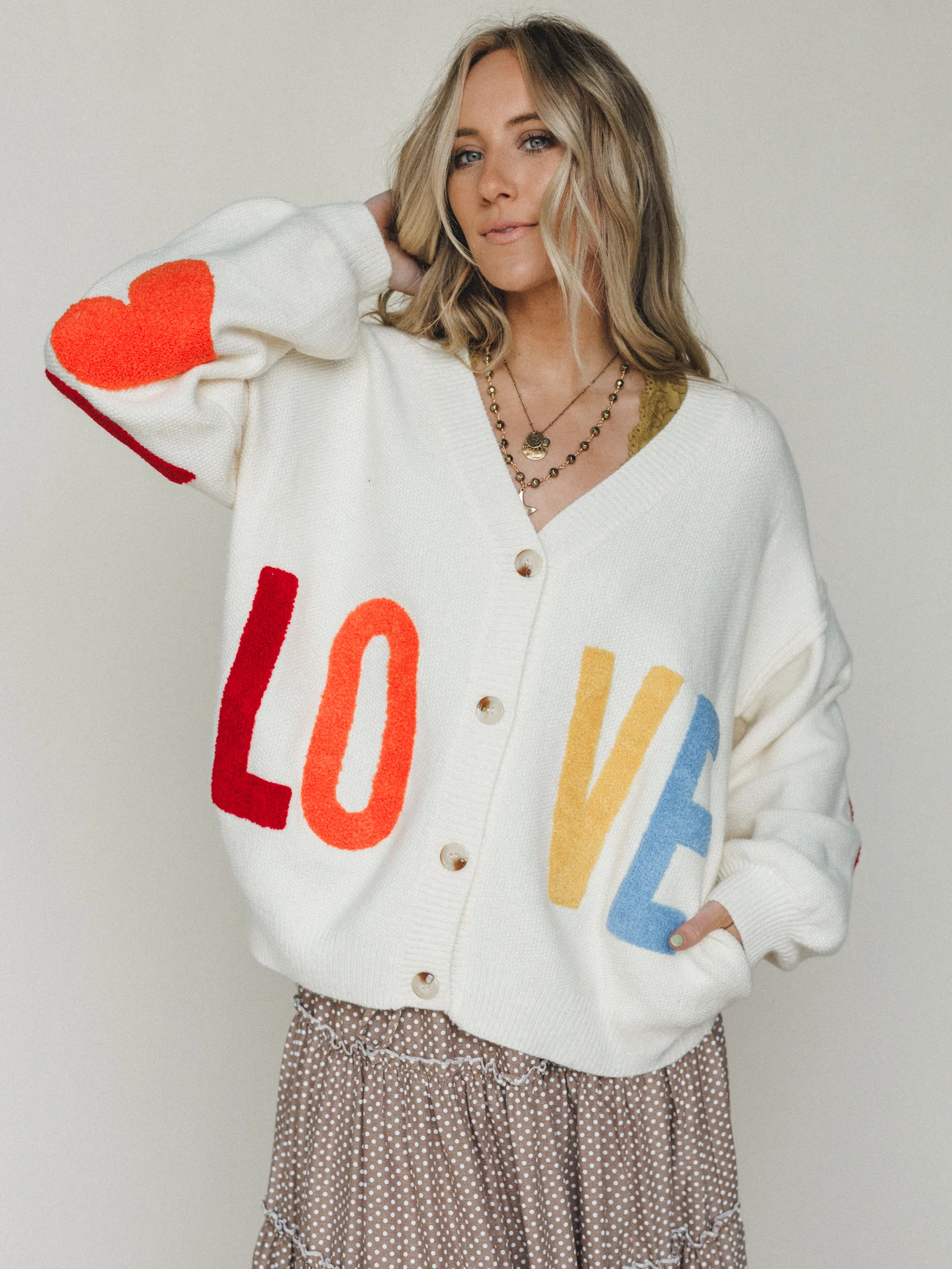 Love Catcher Cardigan - Ivory - Image 6