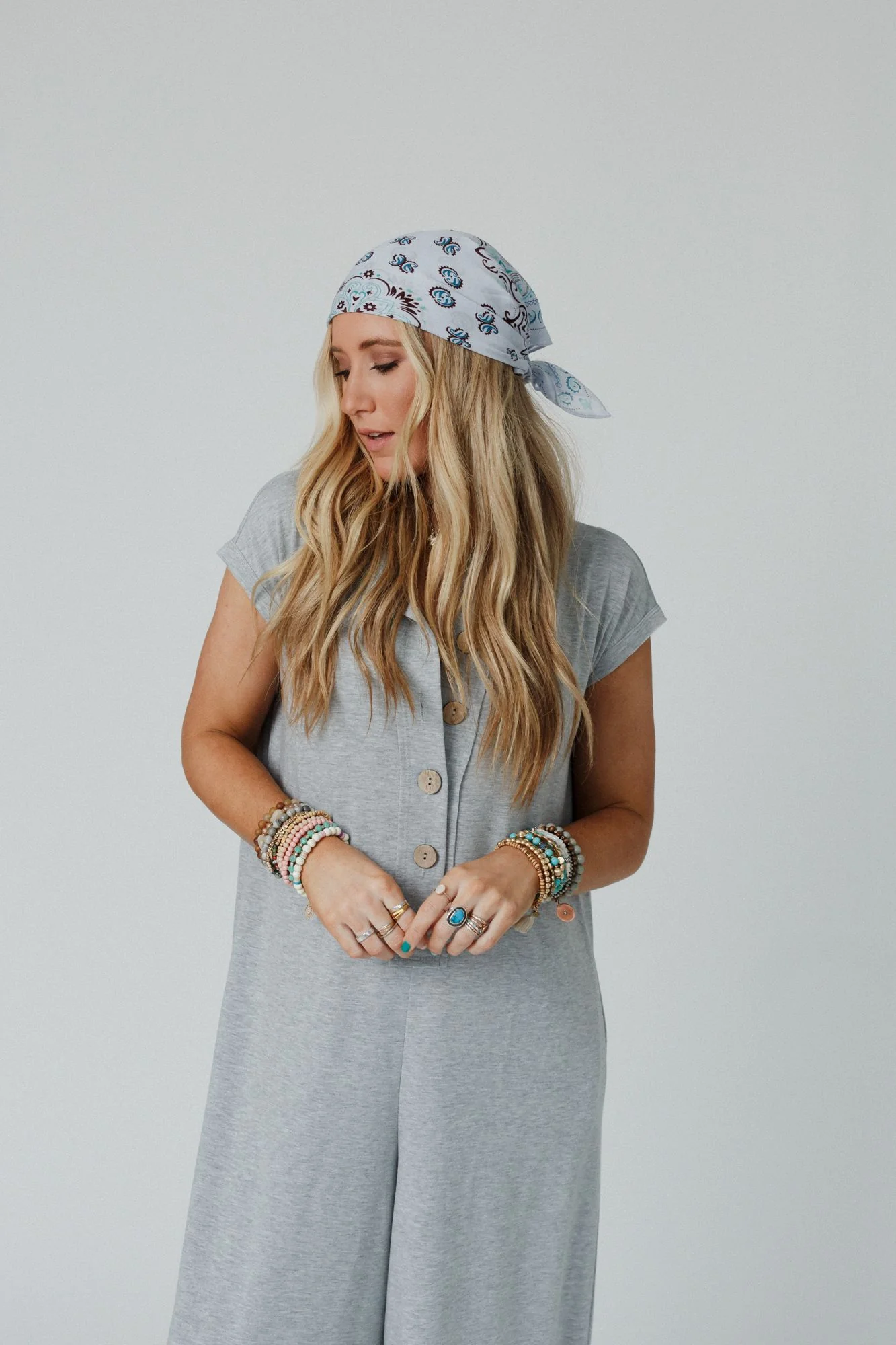 Love Full Paisley Bandana - Blue - Image 5