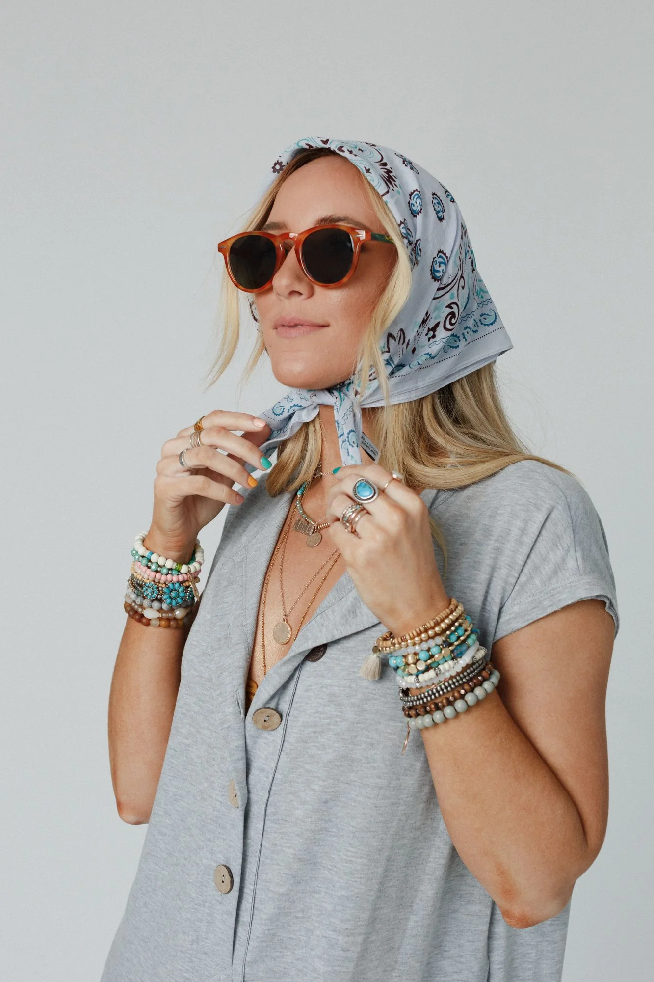 Love Full Paisley Bandana - Blue - Image 9