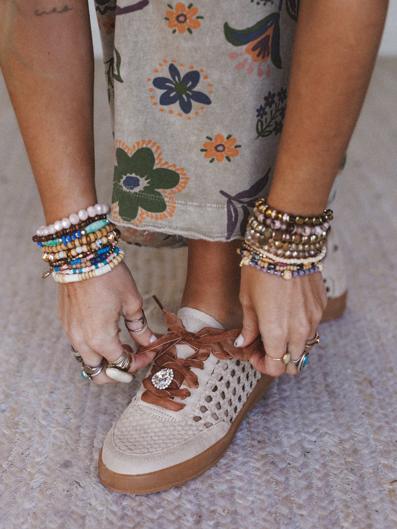 Love Me Woven Sneakers - Beige