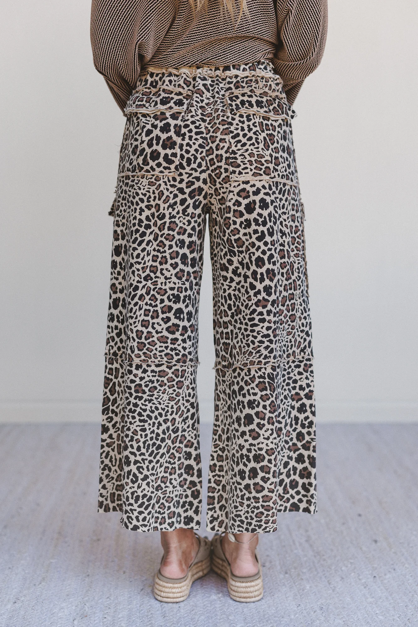 Lucky One Animal Print Cargo Pants - Mocha - Image 5
