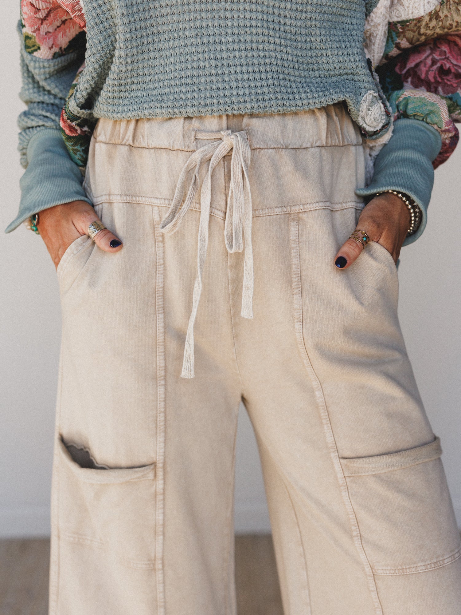 Lucky One Wide Leg Full Pant - Taupe - Image 4