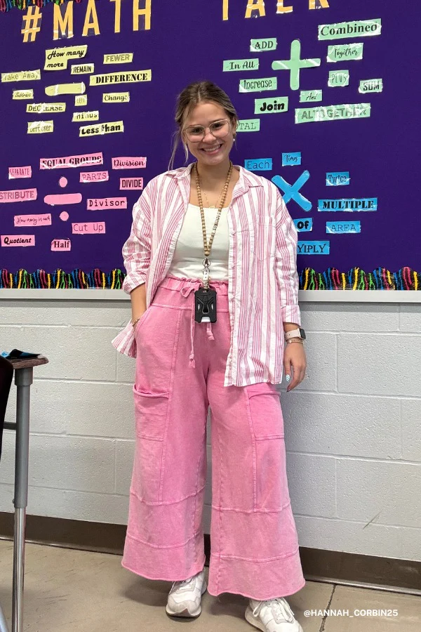 Lucky One Wide Leg Pant - Mauve - Image 3
