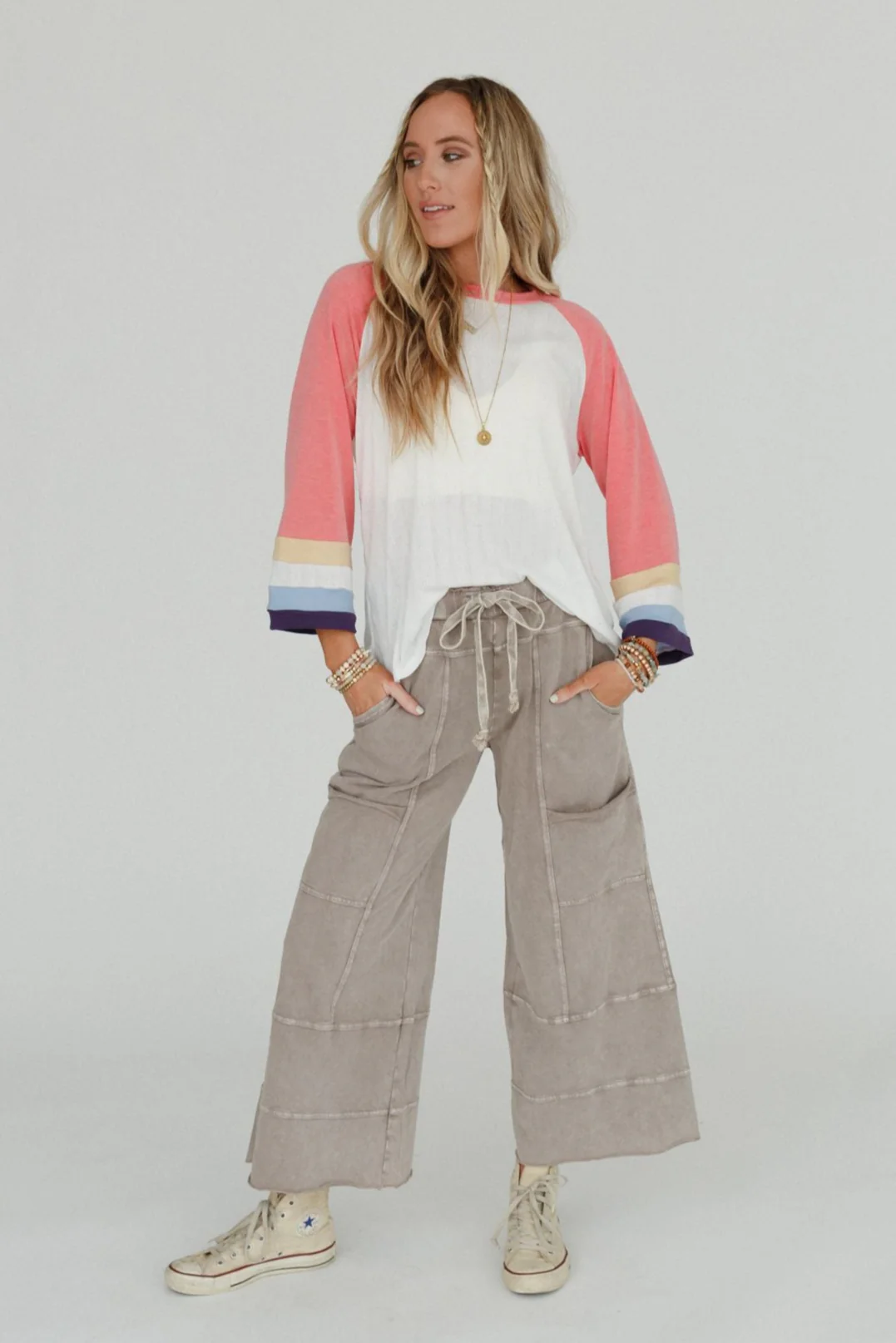 Lucky One Wide Leg Pant - Mocha - Image 2