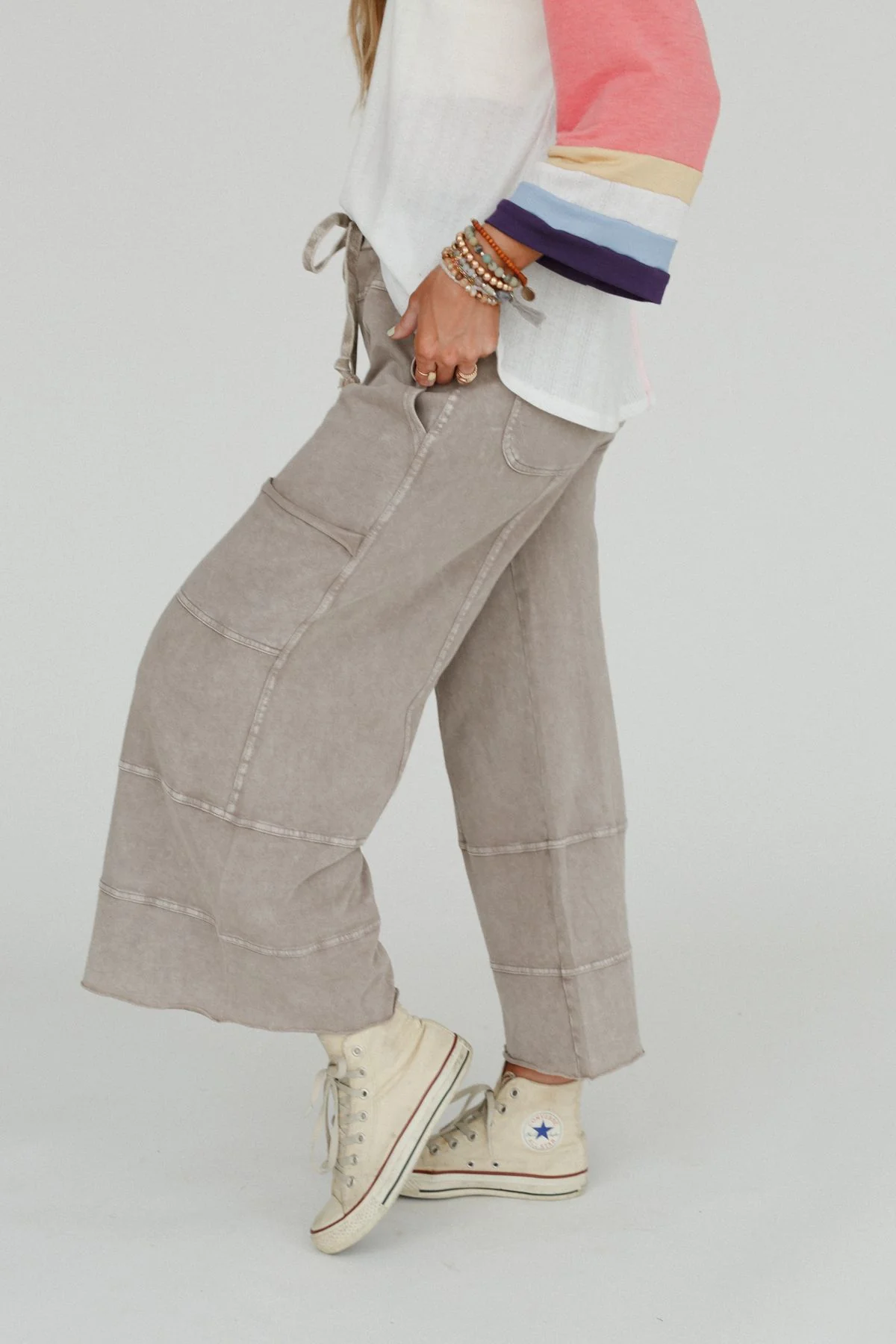 Lucky One Wide Leg Pant - Mocha - Image 3