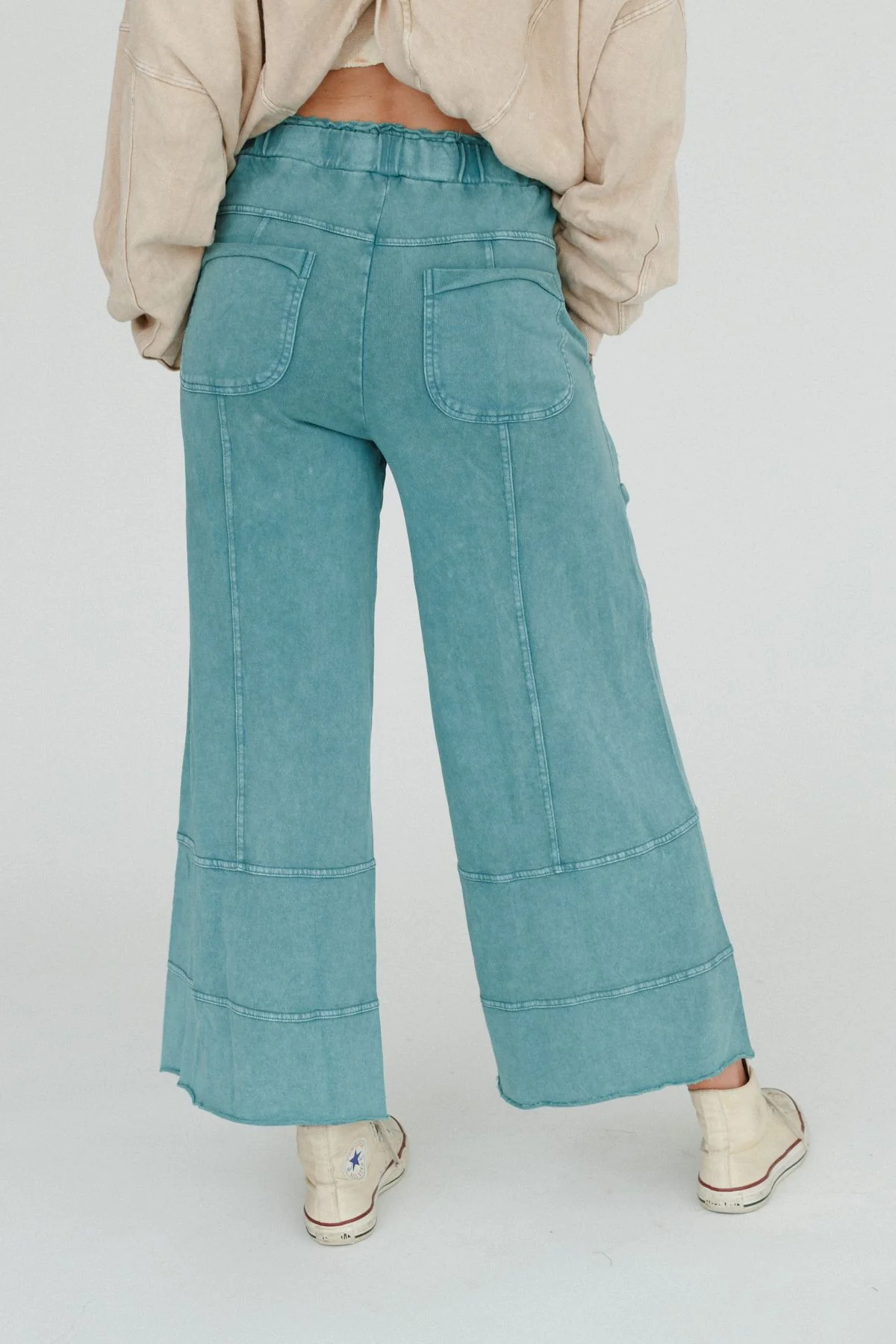 Lucky One Wide Leg Pant - Teal - Image 4