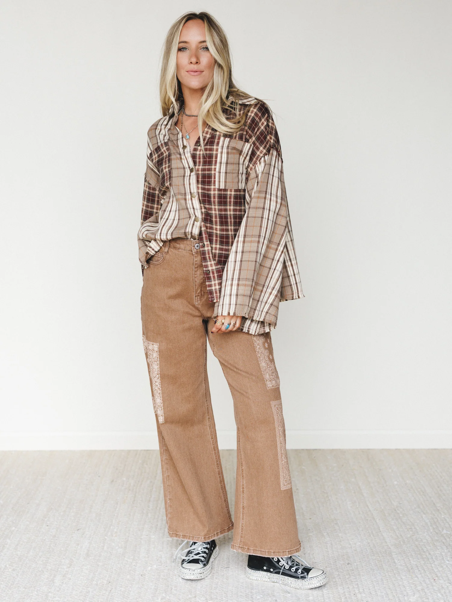 Madden Wide Leg Jeans - Brown - Image 5