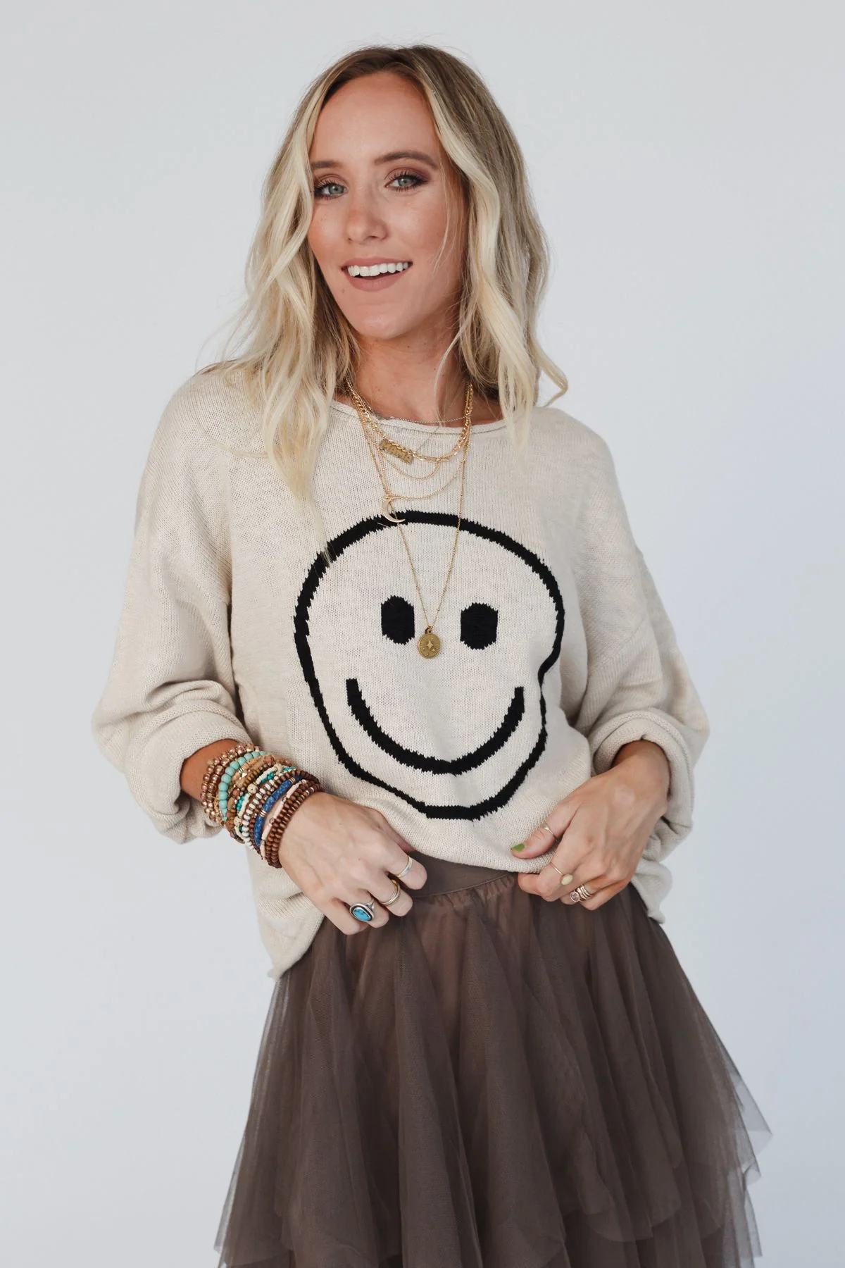 Made You Smile Sweater - Ivory - Image 3