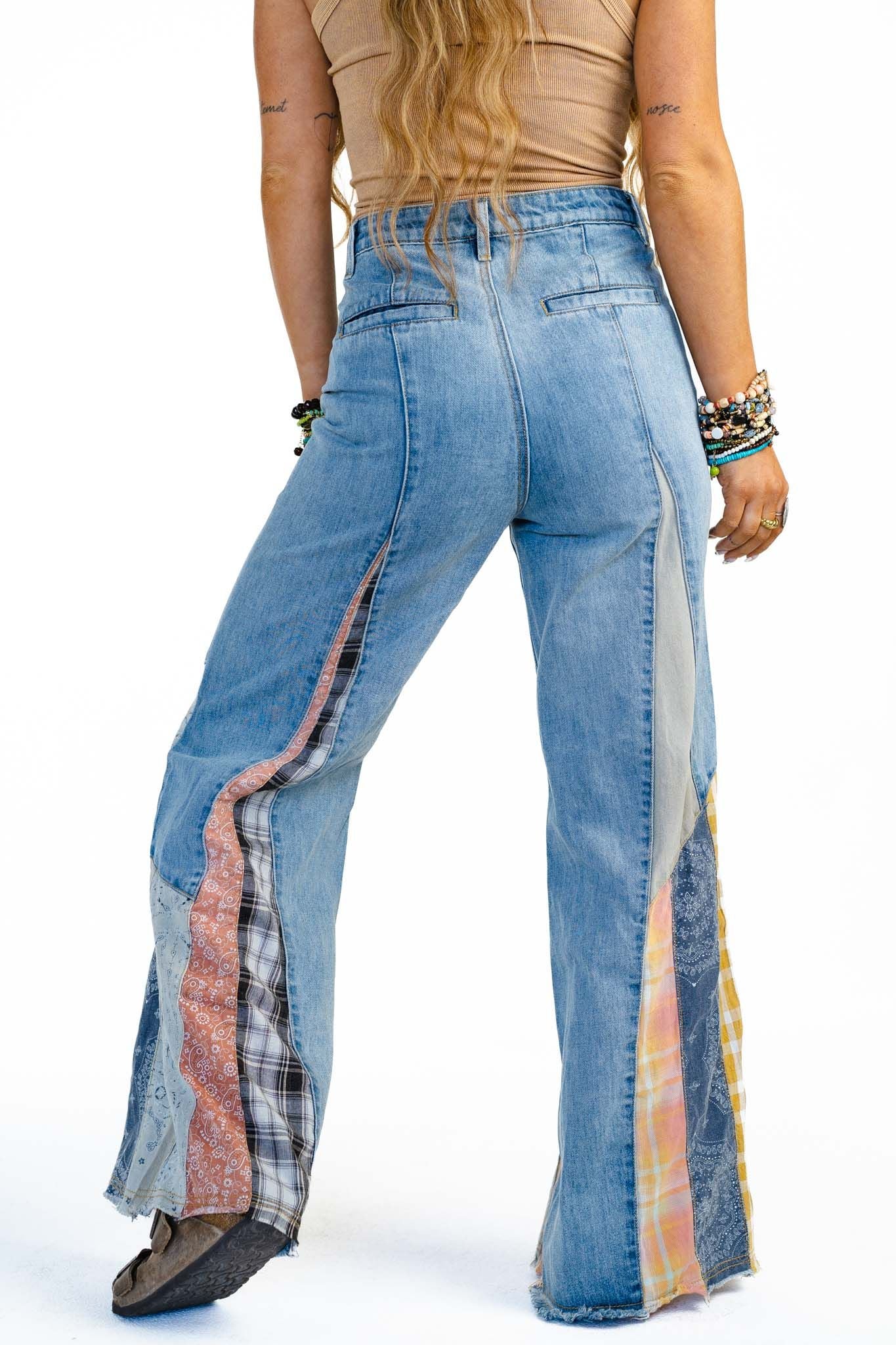 Magnolia Patchwork Jeans - Washed Denim - Image 3