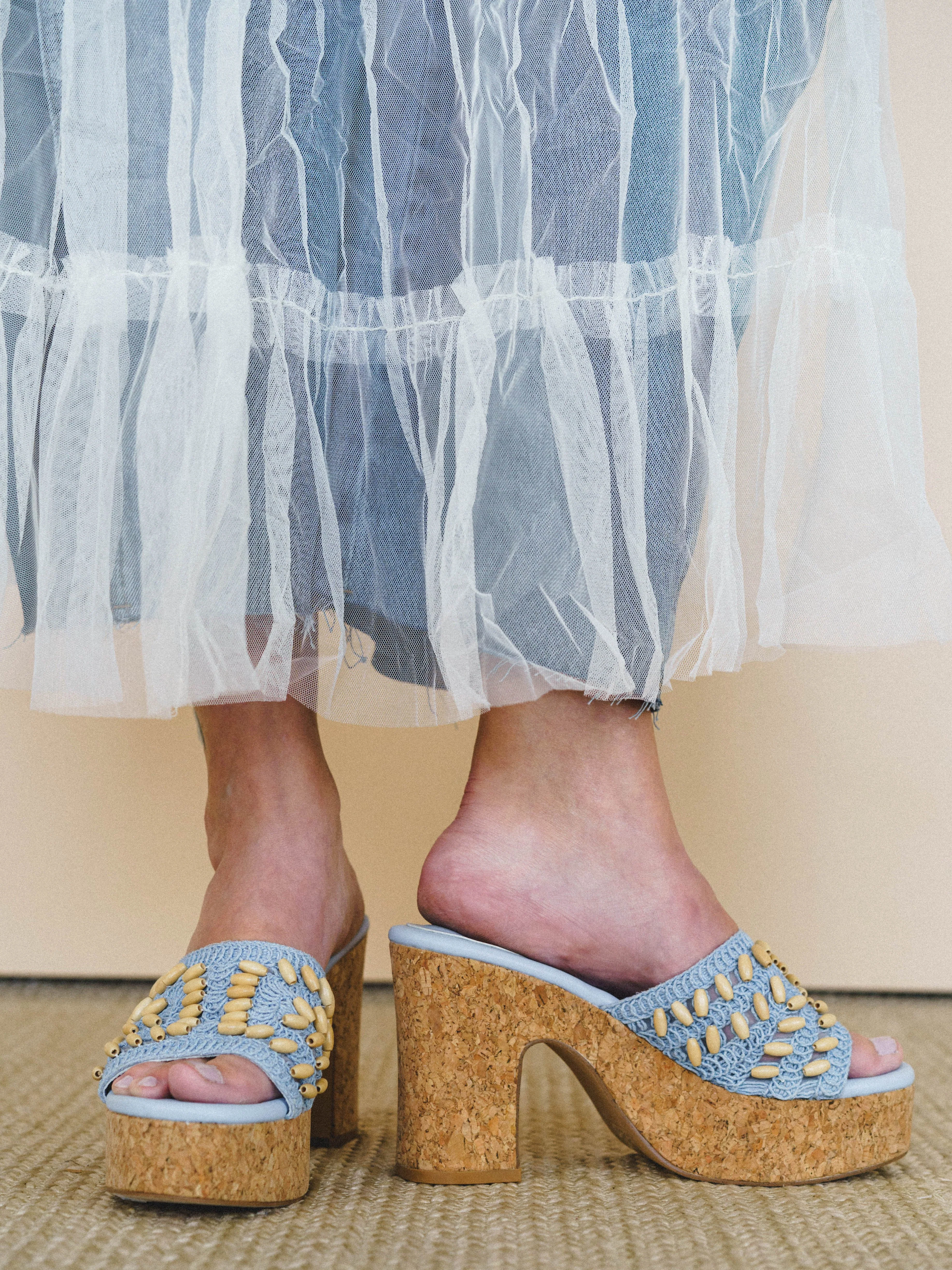 Marina Platform Heel - Blue - Image 3