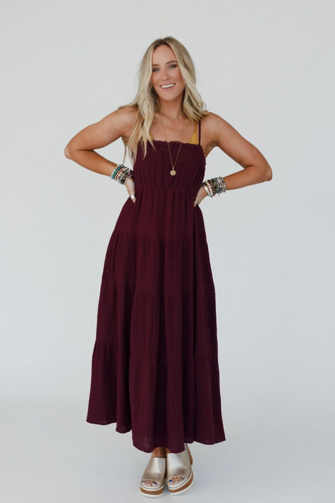 Maven Smocked Maxi Dress - Plum