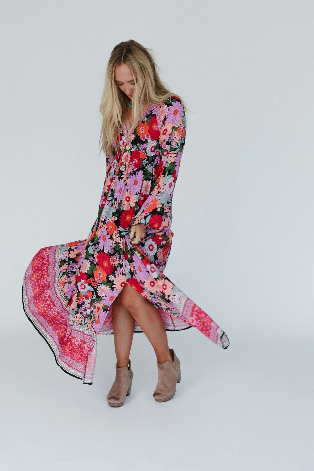 Meadow Edge Maxi Dress - Black Multi - Image 3